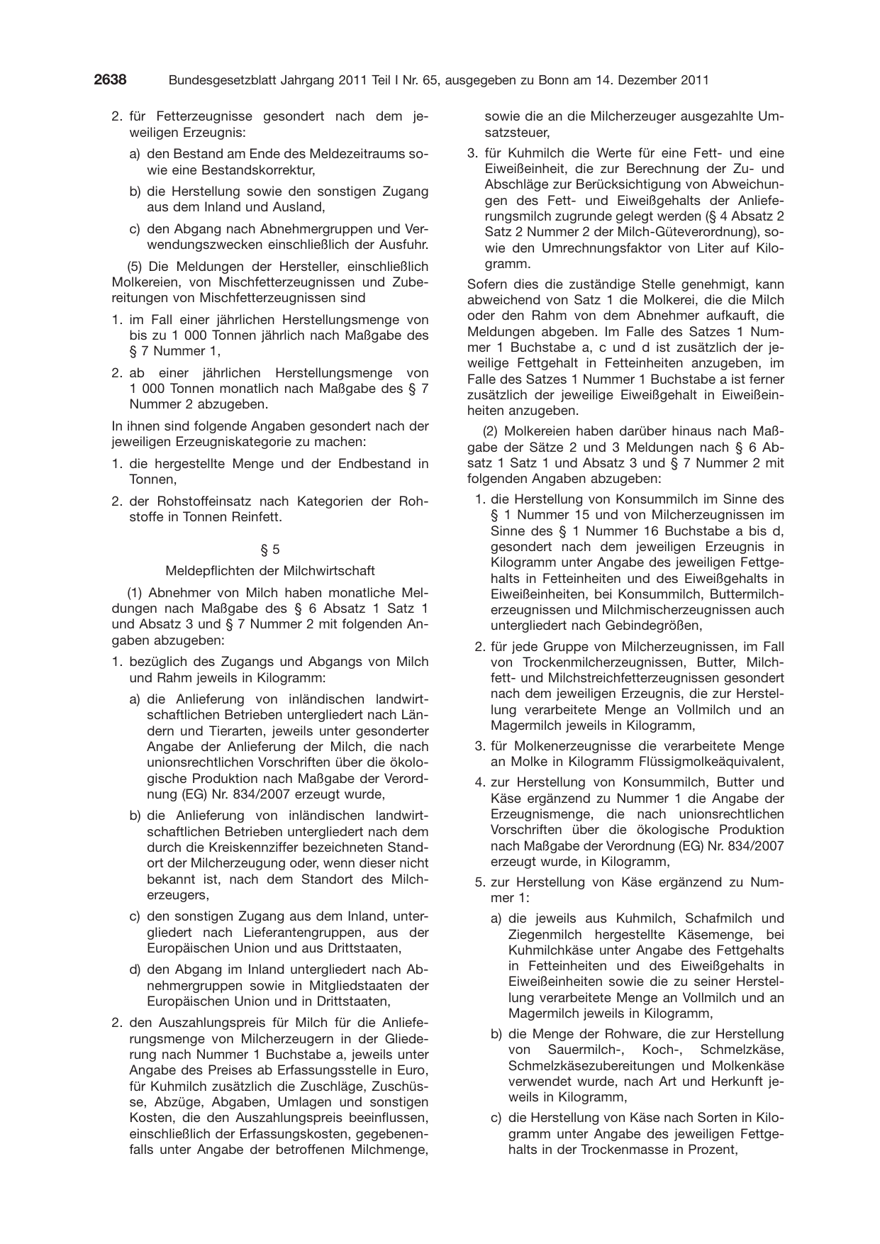 BGBl. 2011, Seite 2638 — Originalseite als Abbildung