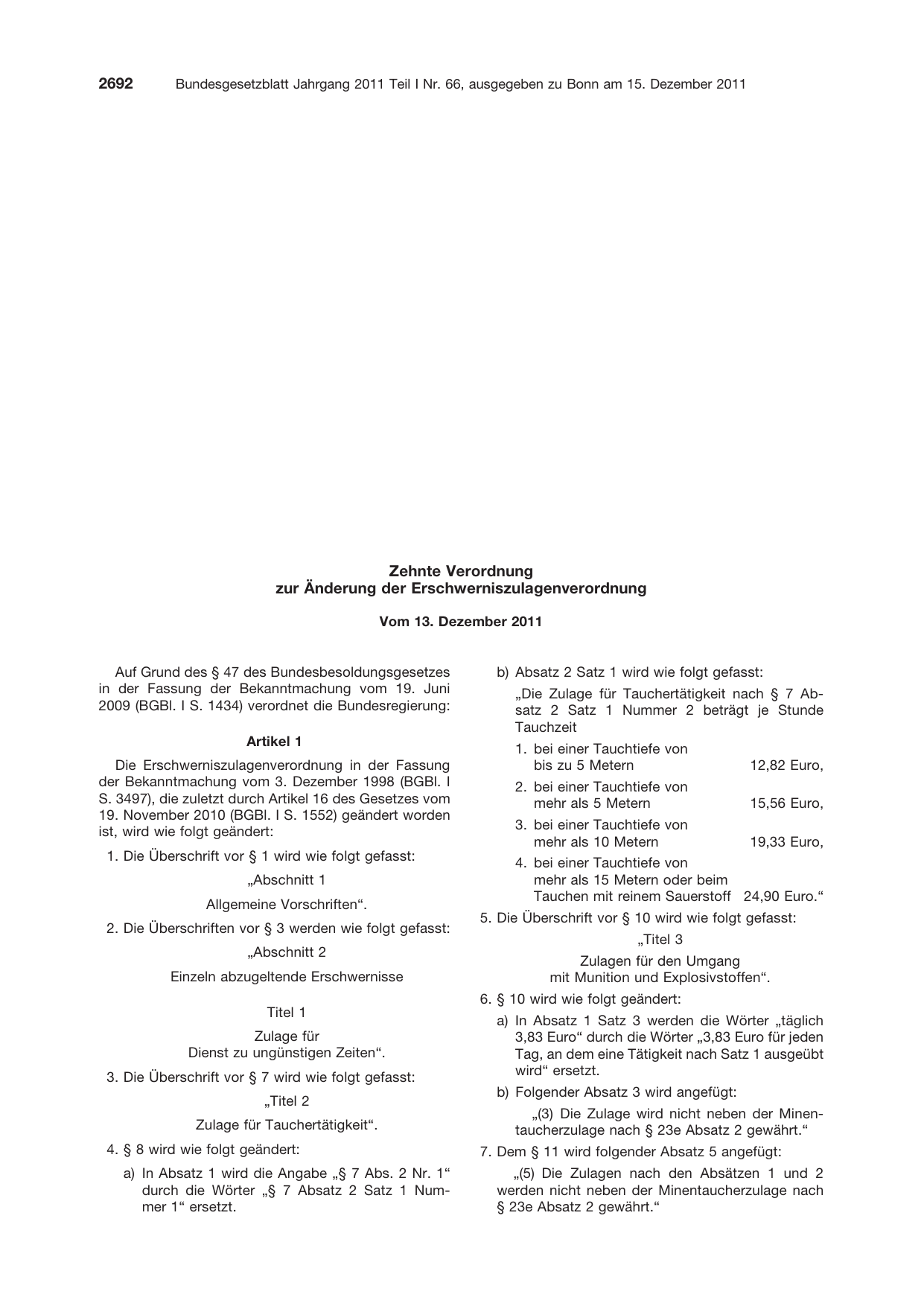 BGBl. 2011, Seite 2692 — Originalseite als Abbildung