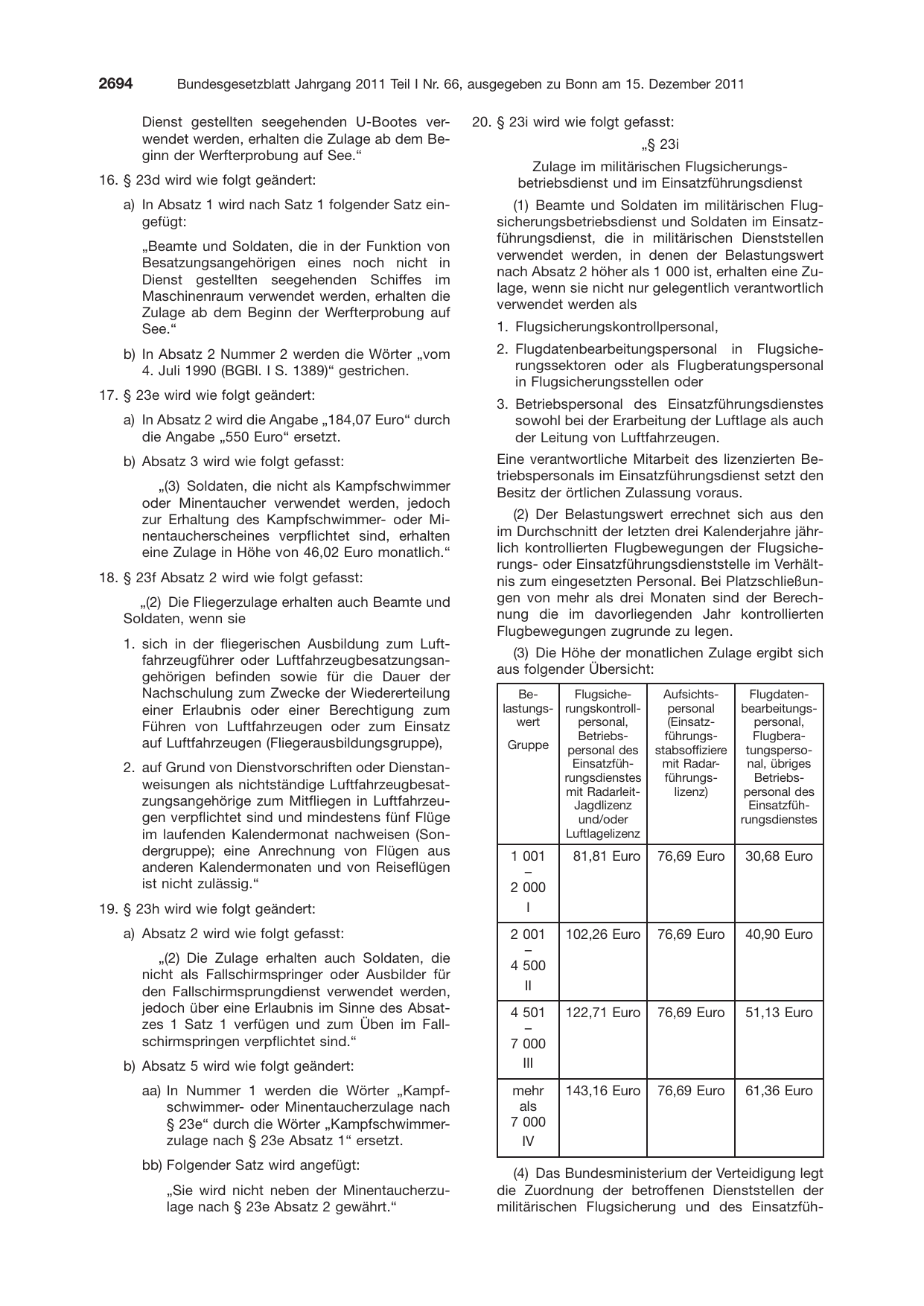 BGBl. 2011, Seite 2694 — Originalseite als Abbildung
