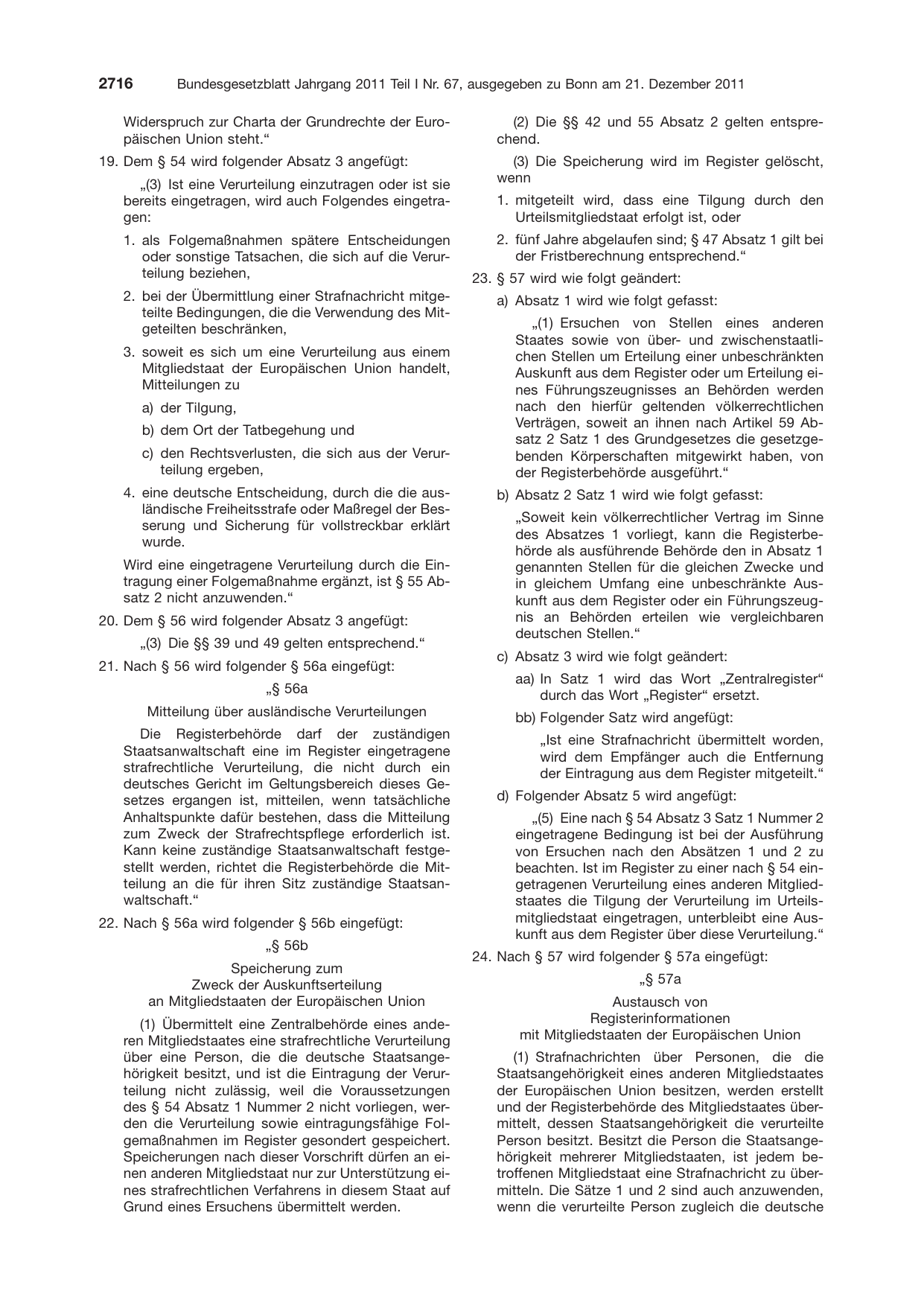 BGBl. 2011, Seite 2716 — Originalseite als Abbildung
