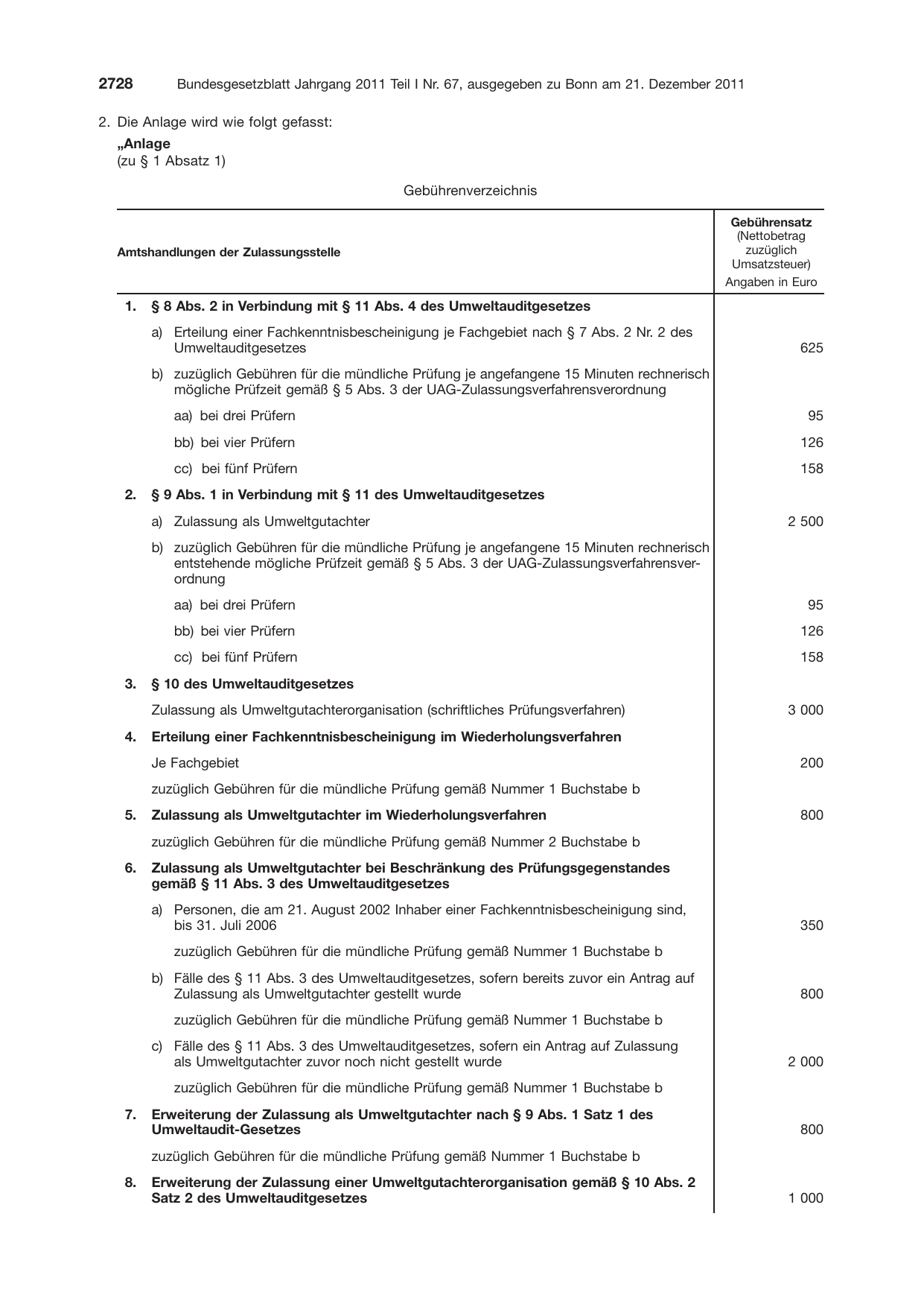BGBl. 2011, Seite 2728 — Originalseite als Abbildung