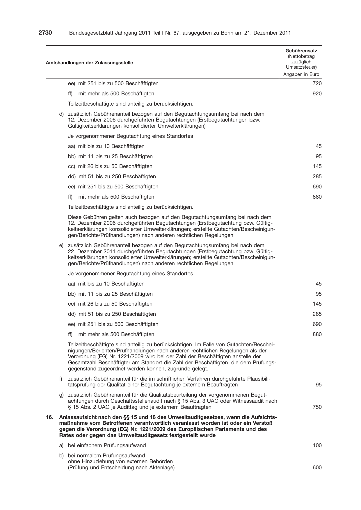 BGBl. 2011, Seite 2730 — Originalseite als Abbildung