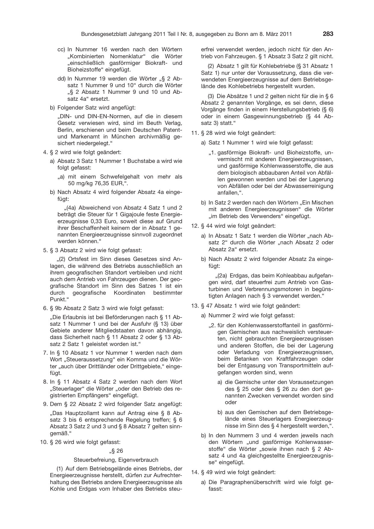 BGBl. 2011, Seite 283 — Originalseite als Abbildung