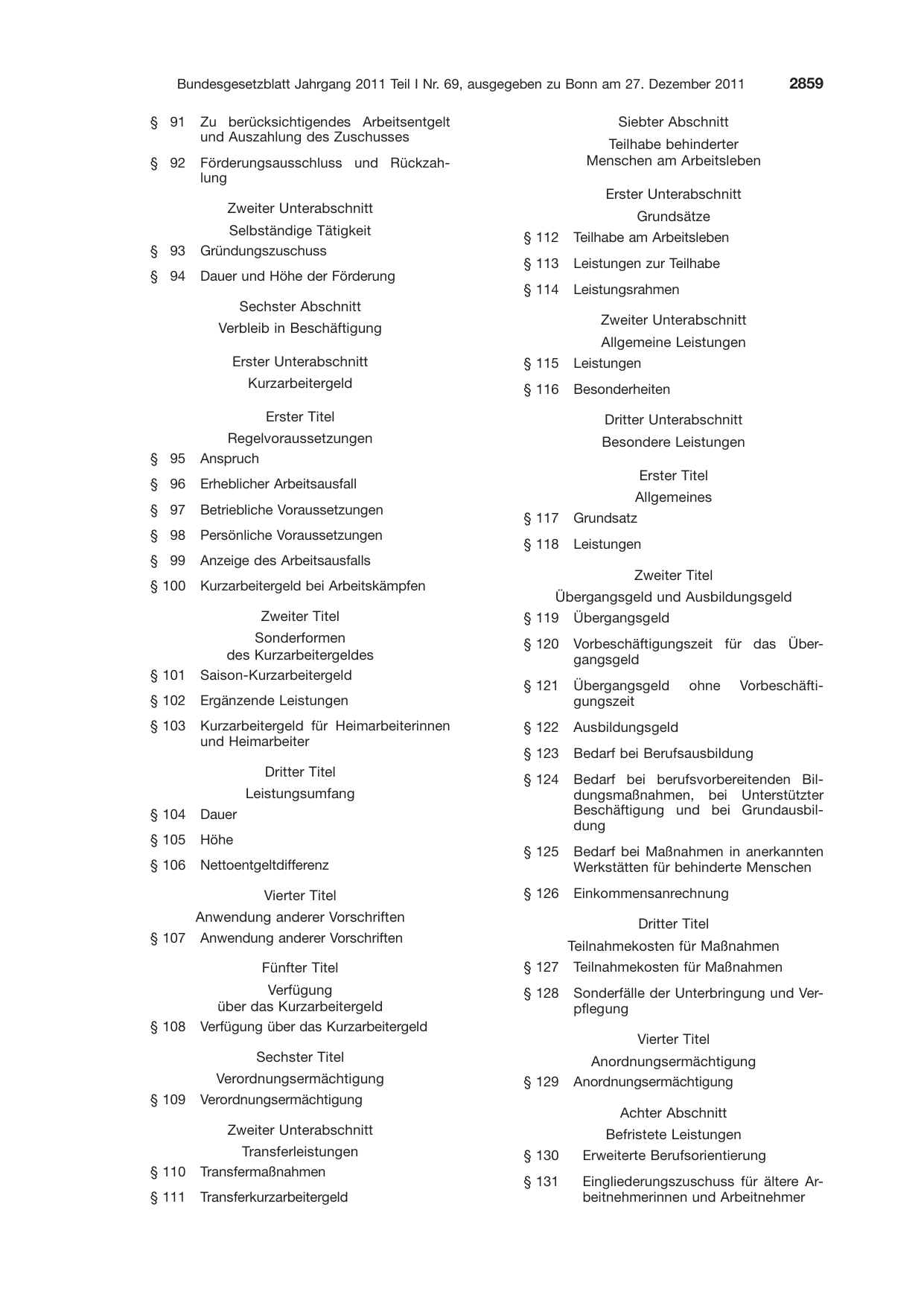 BGBl. 2011, Seite 2859 — Originalseite als Abbildung