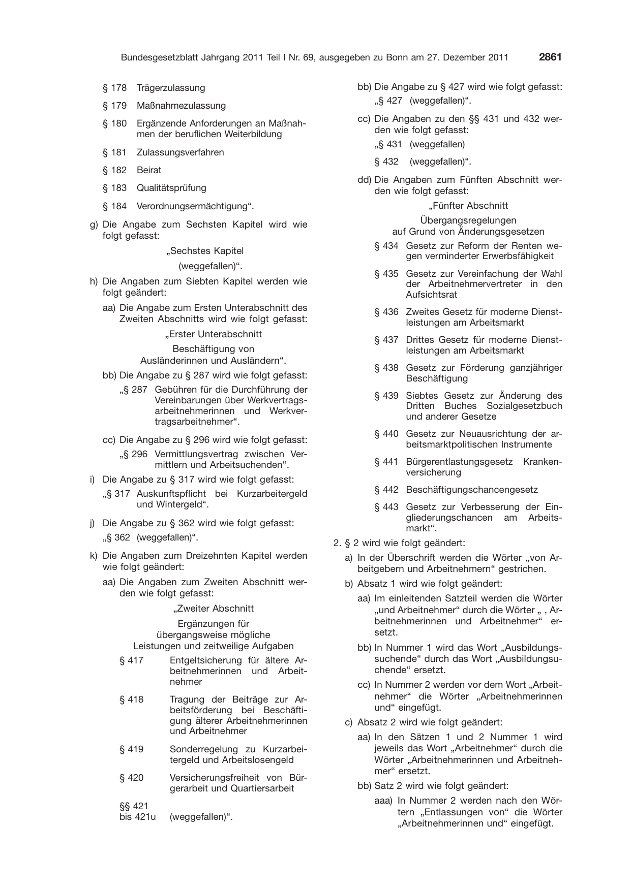 BGBl. 2011, Seite 2861 — Originalseite als Abbildung
