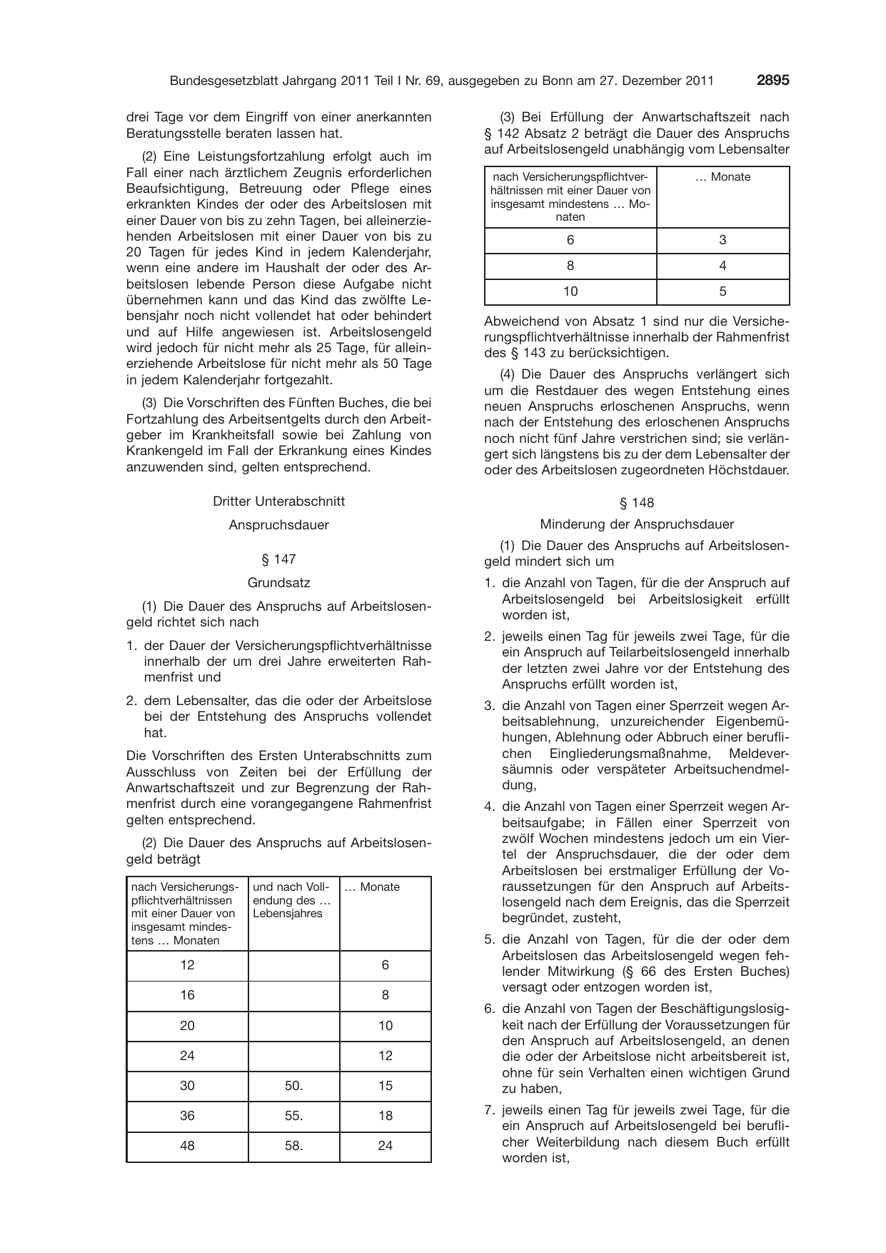 BGBl. 2011, Seite 2895 — Originalseite als Abbildung