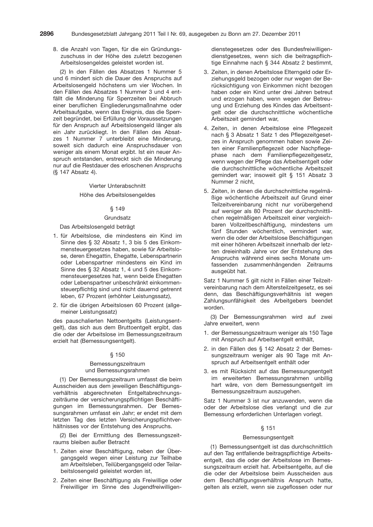 BGBl. 2011, Seite 2896 — Originalseite als Abbildung