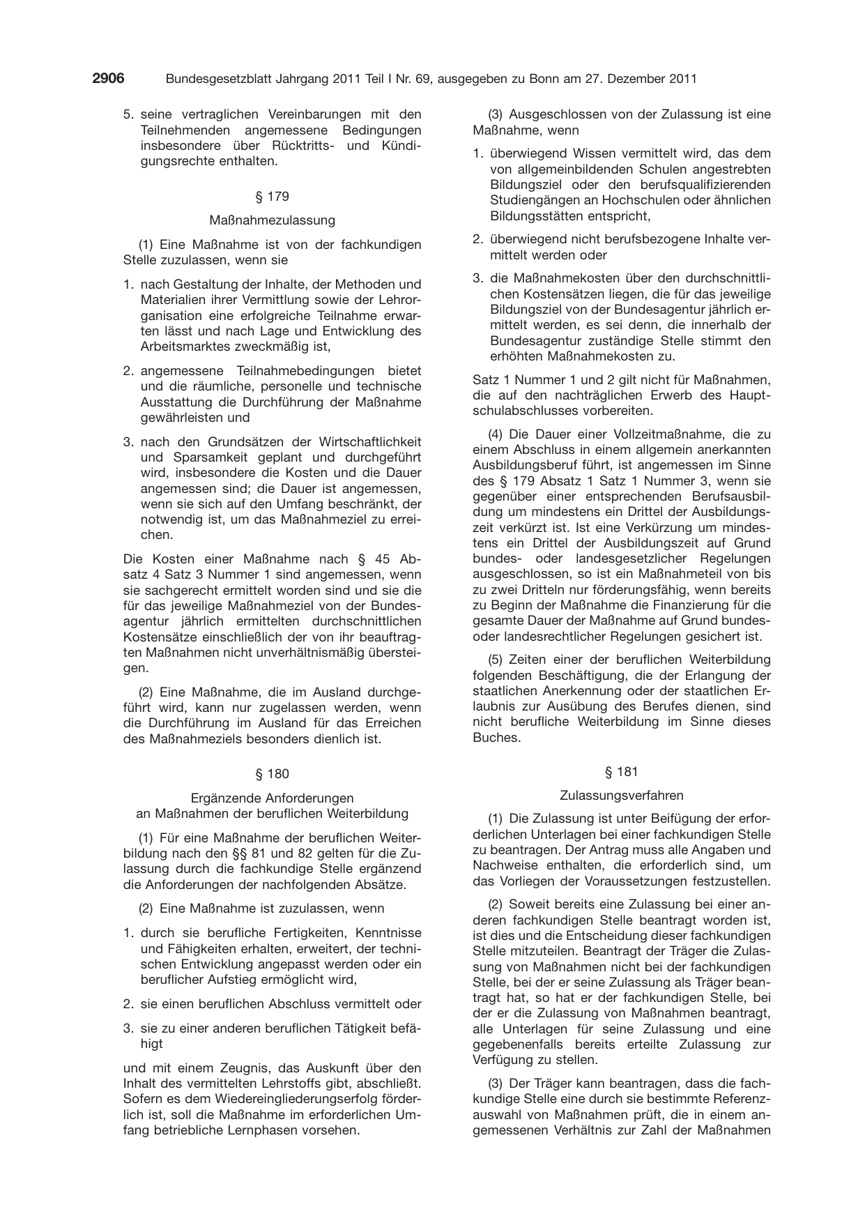 BGBl. 2011, Seite 2906 — Originalseite als Abbildung