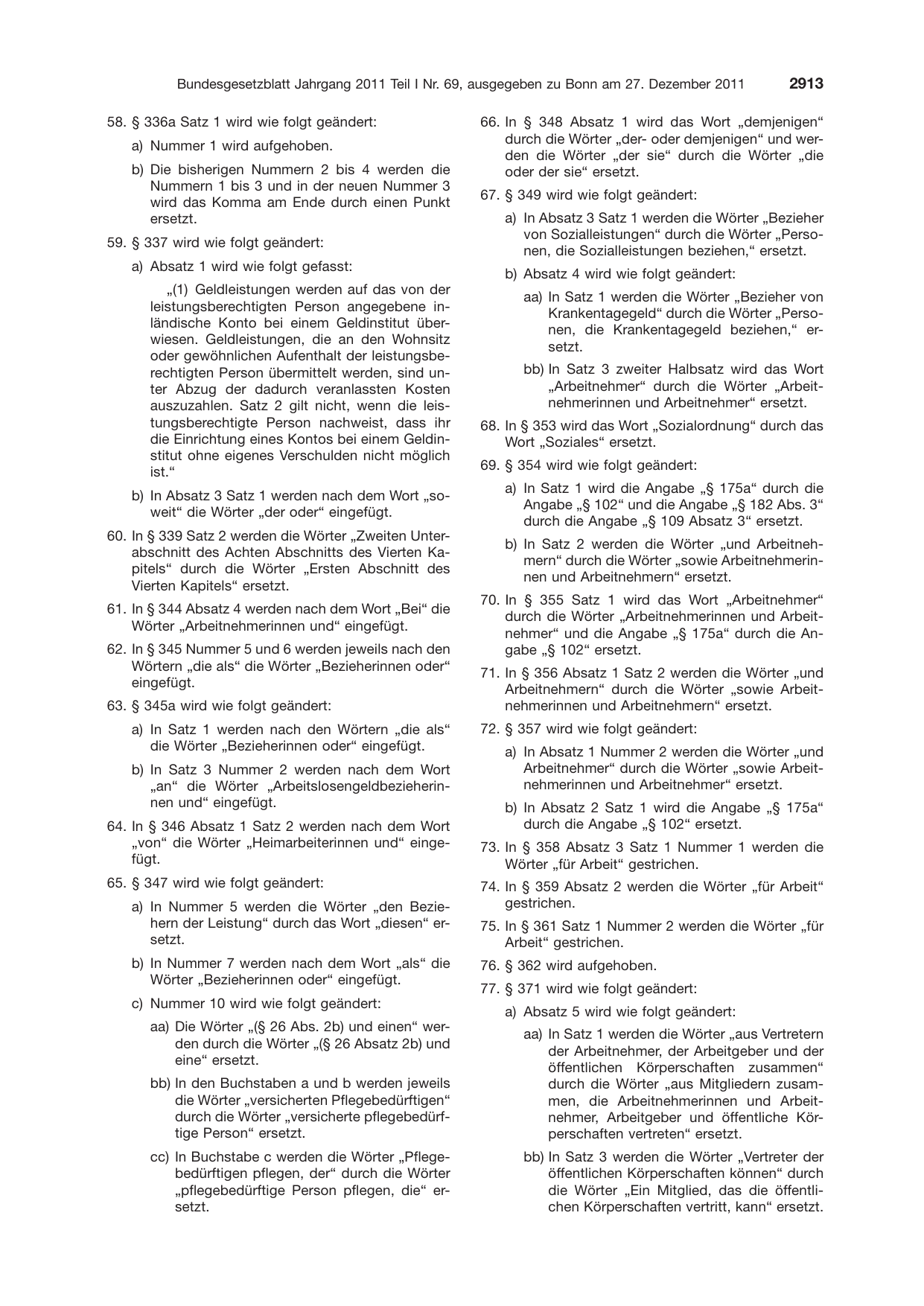 BGBl. 2011, Seite 2913 — Originalseite als Abbildung