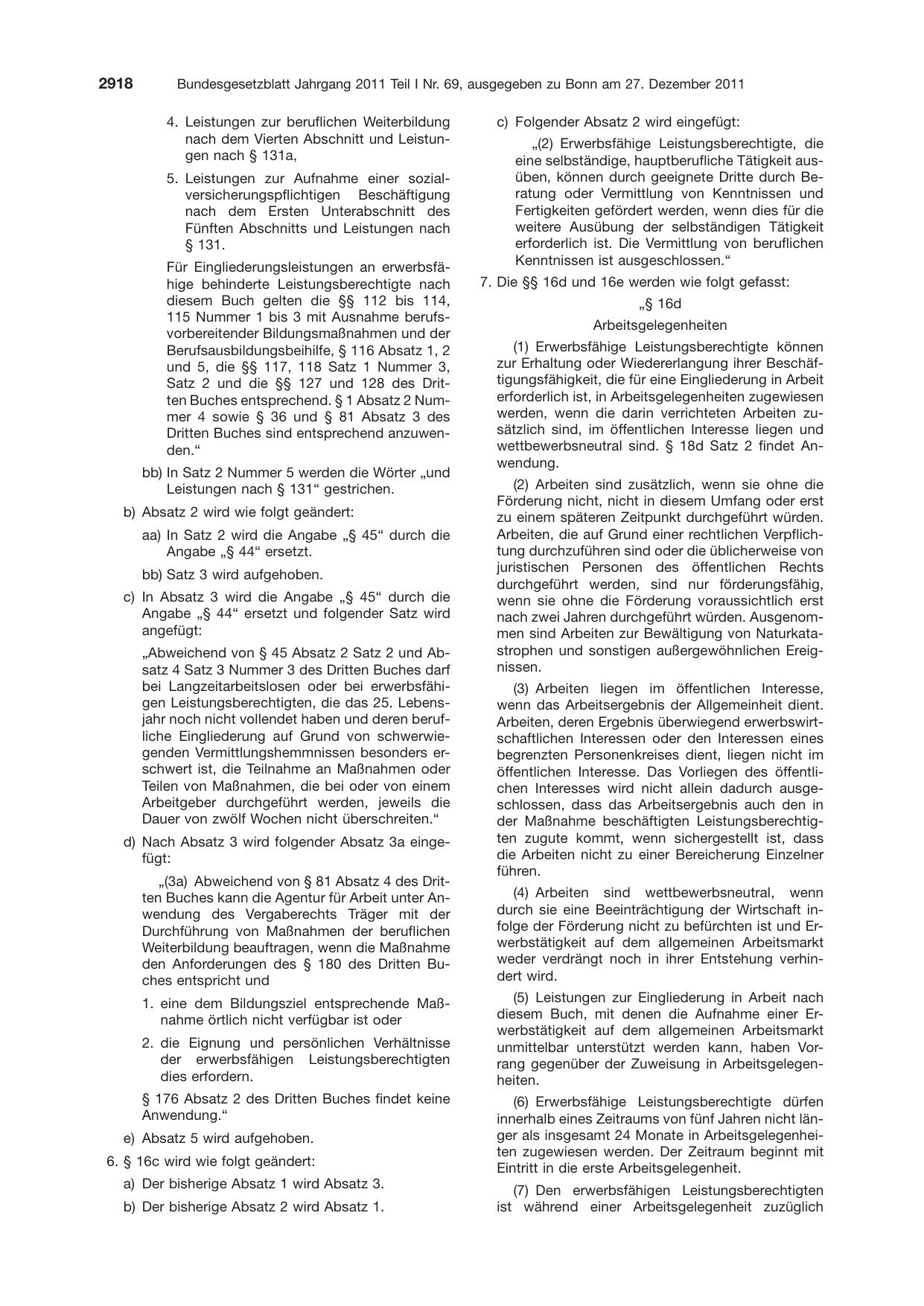 BGBl. 2011, Seite 2918 — Originalseite als Abbildung