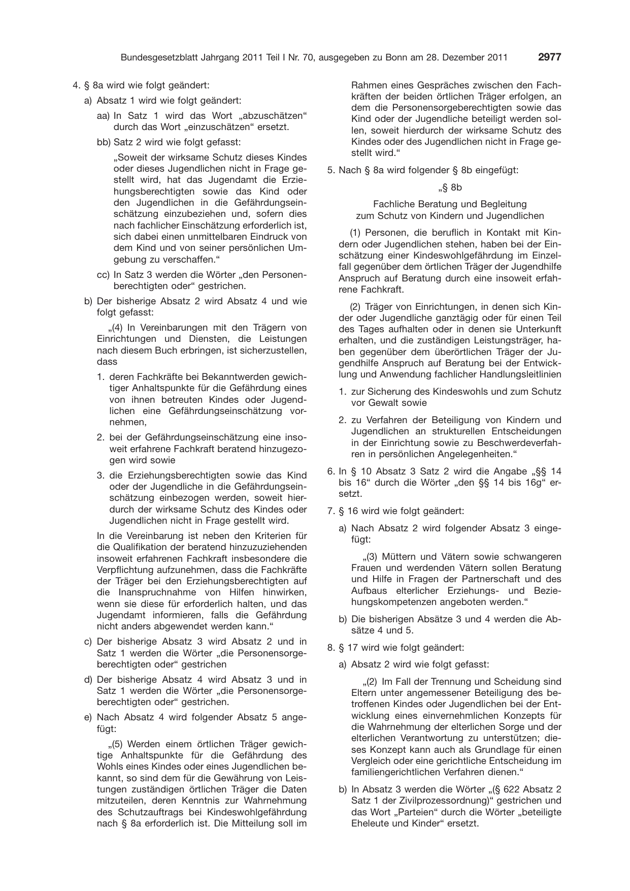 BGBl. 2011, Seite 2977 — Originalseite als Abbildung