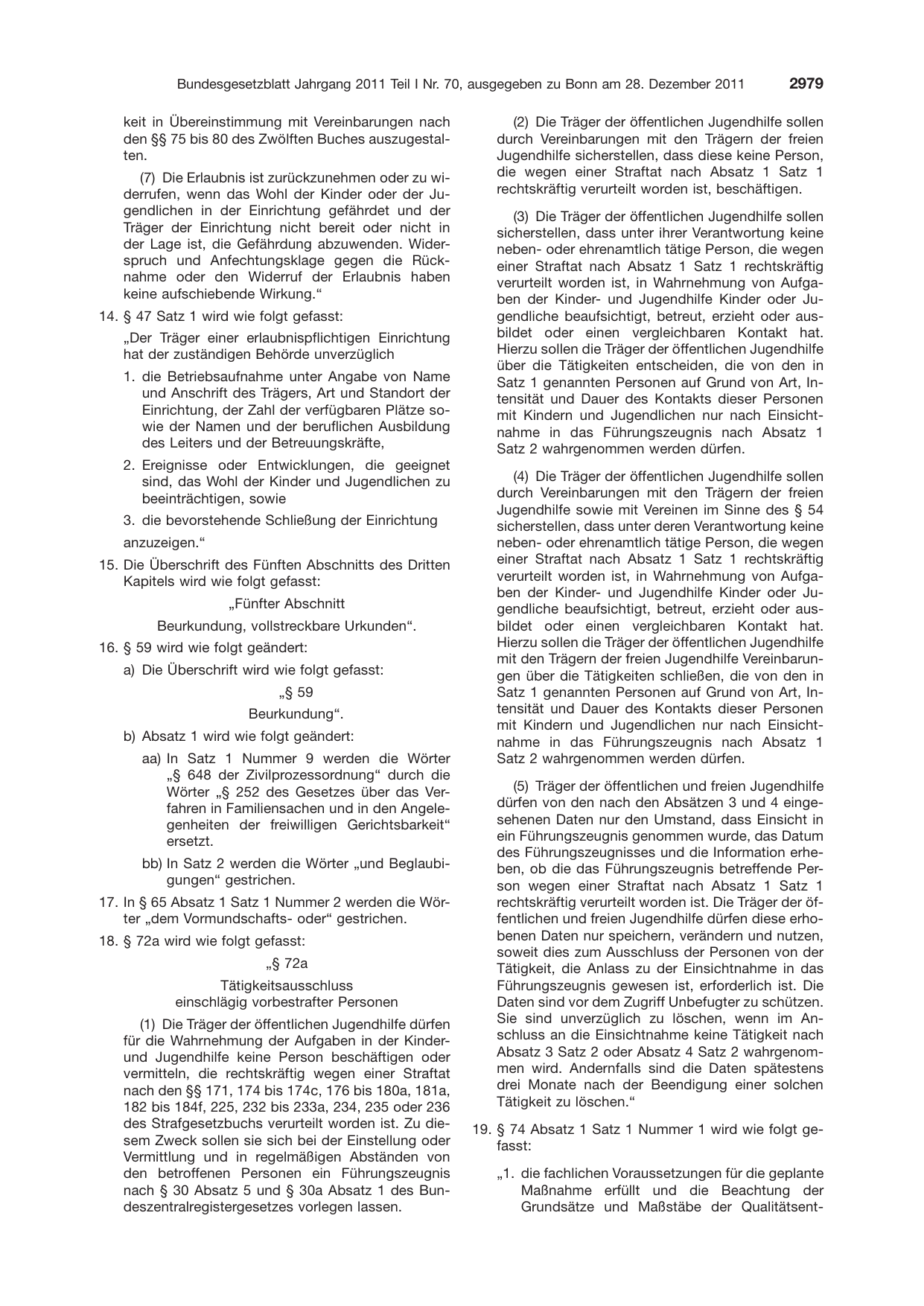 BGBl. 2011, Seite 2979 — Originalseite als Abbildung