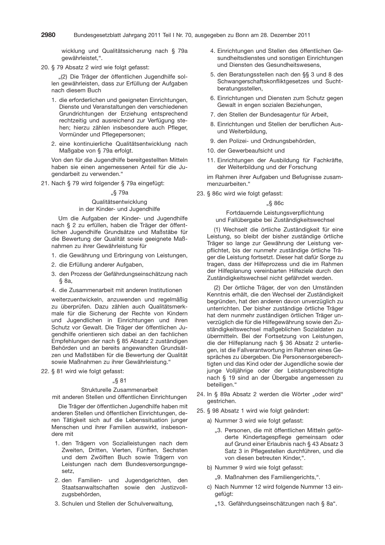 BGBl. 2011, Seite 2980 — Originalseite als Abbildung