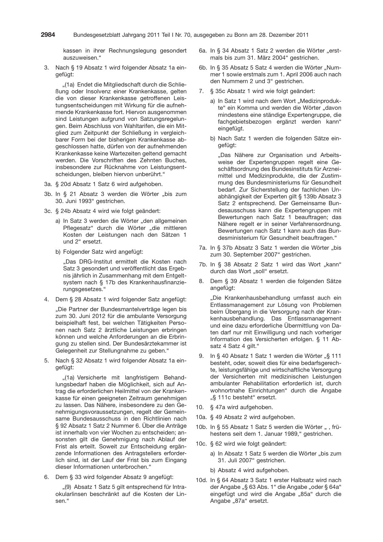BGBl. 2011, Seite 2984 — Originalseite als Abbildung
