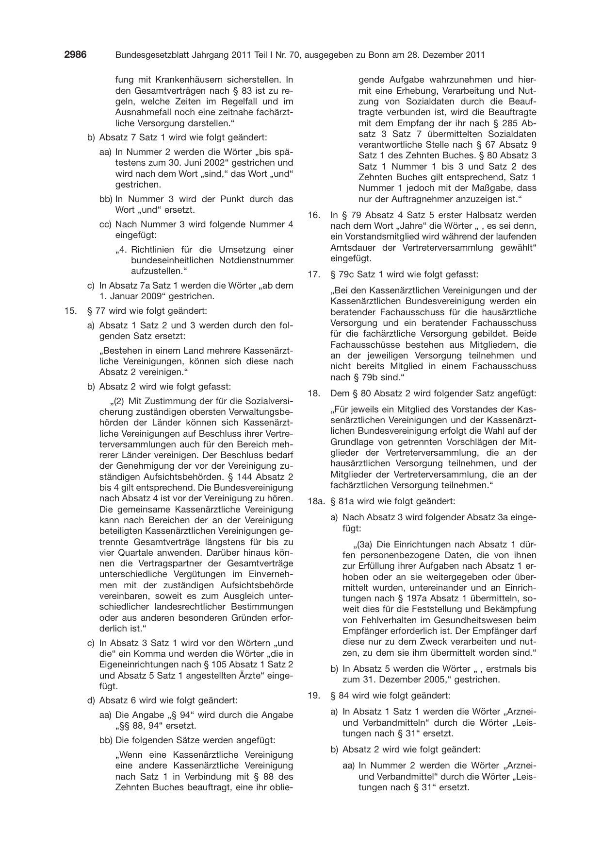 BGBl. 2011, Seite 2986 — Originalseite als Abbildung