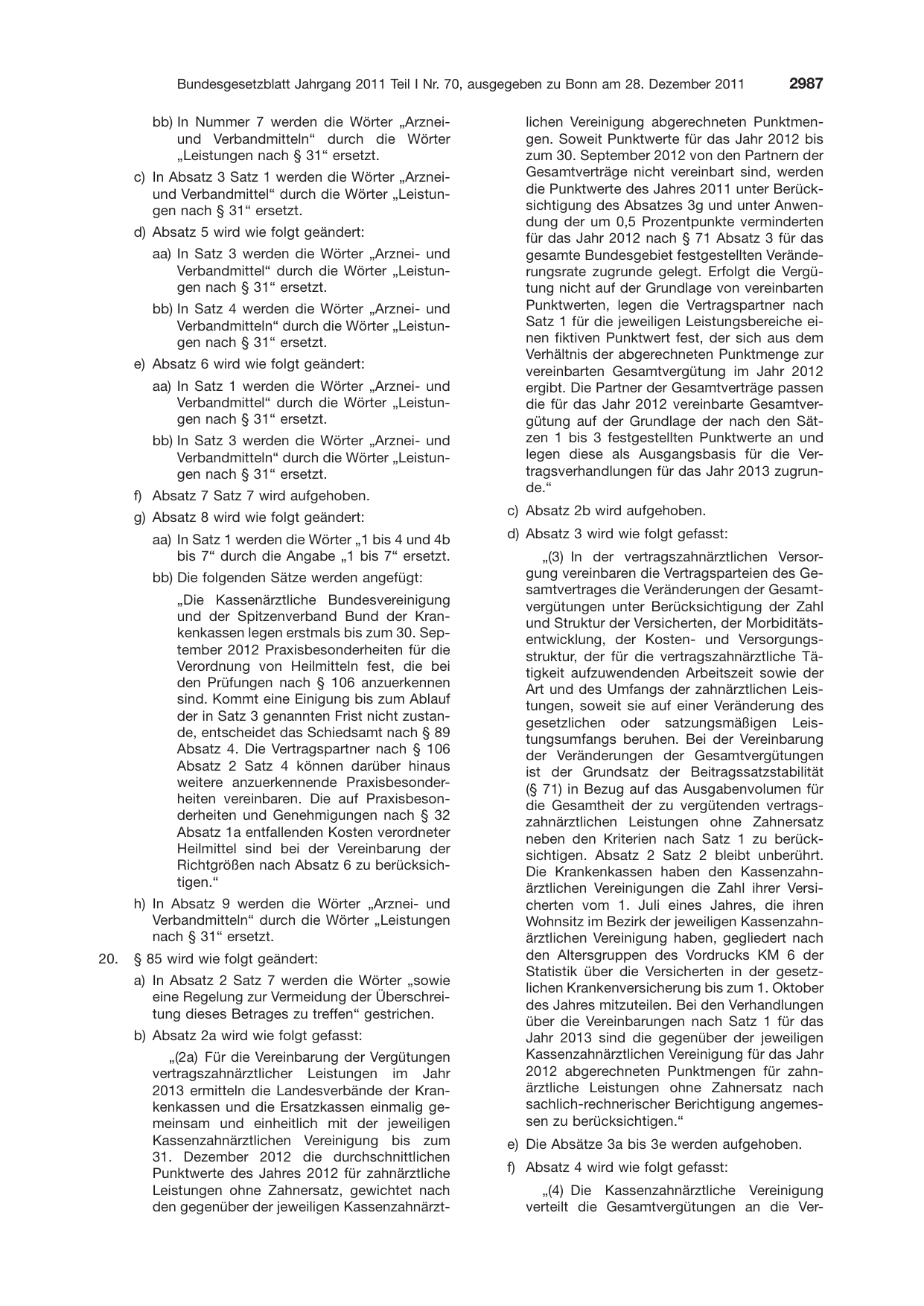 BGBl. 2011, Seite 2987 — Originalseite als Abbildung