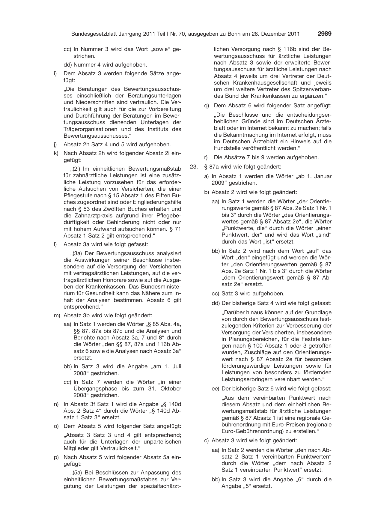 BGBl. 2011, Seite 2989 — Originalseite als Abbildung