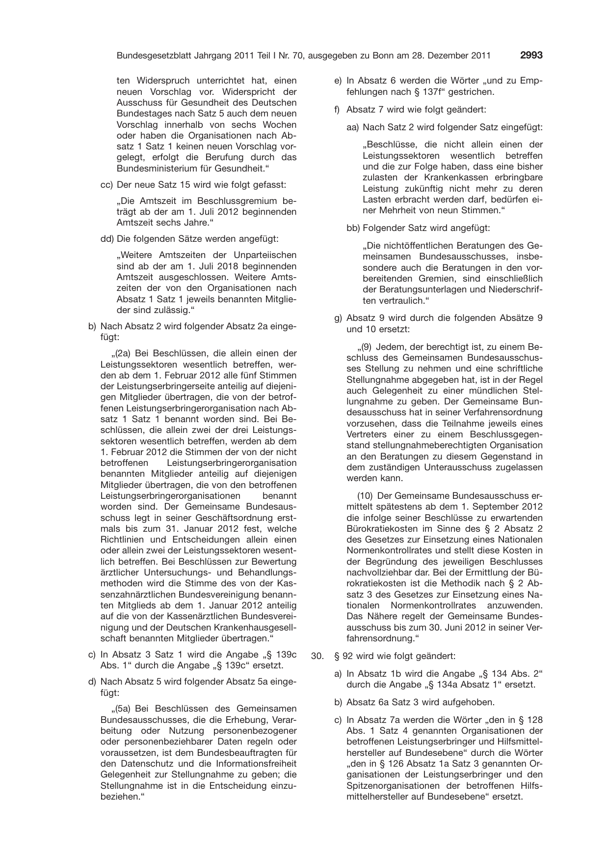 BGBl. 2011, Seite 2993 — Originalseite als Abbildung