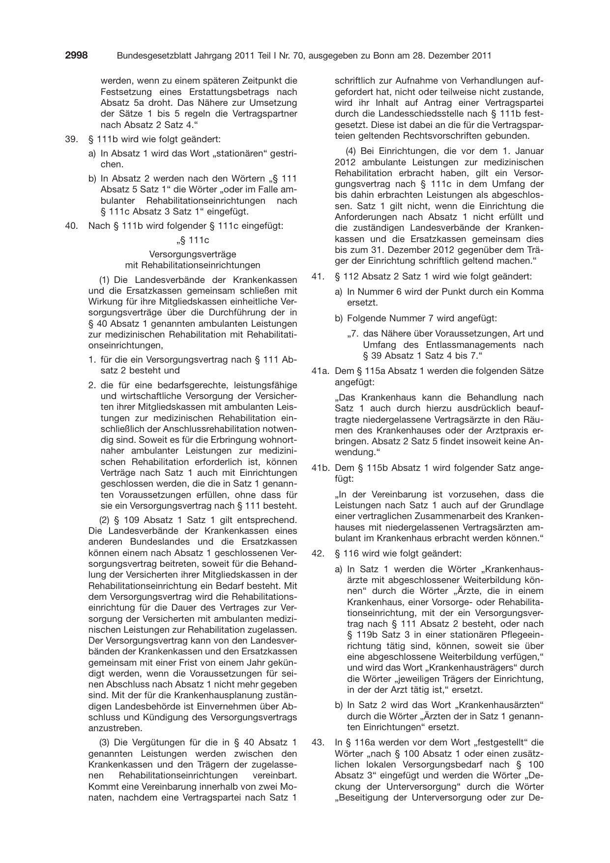 BGBl. 2011, Seite 2998 — Originalseite als Abbildung