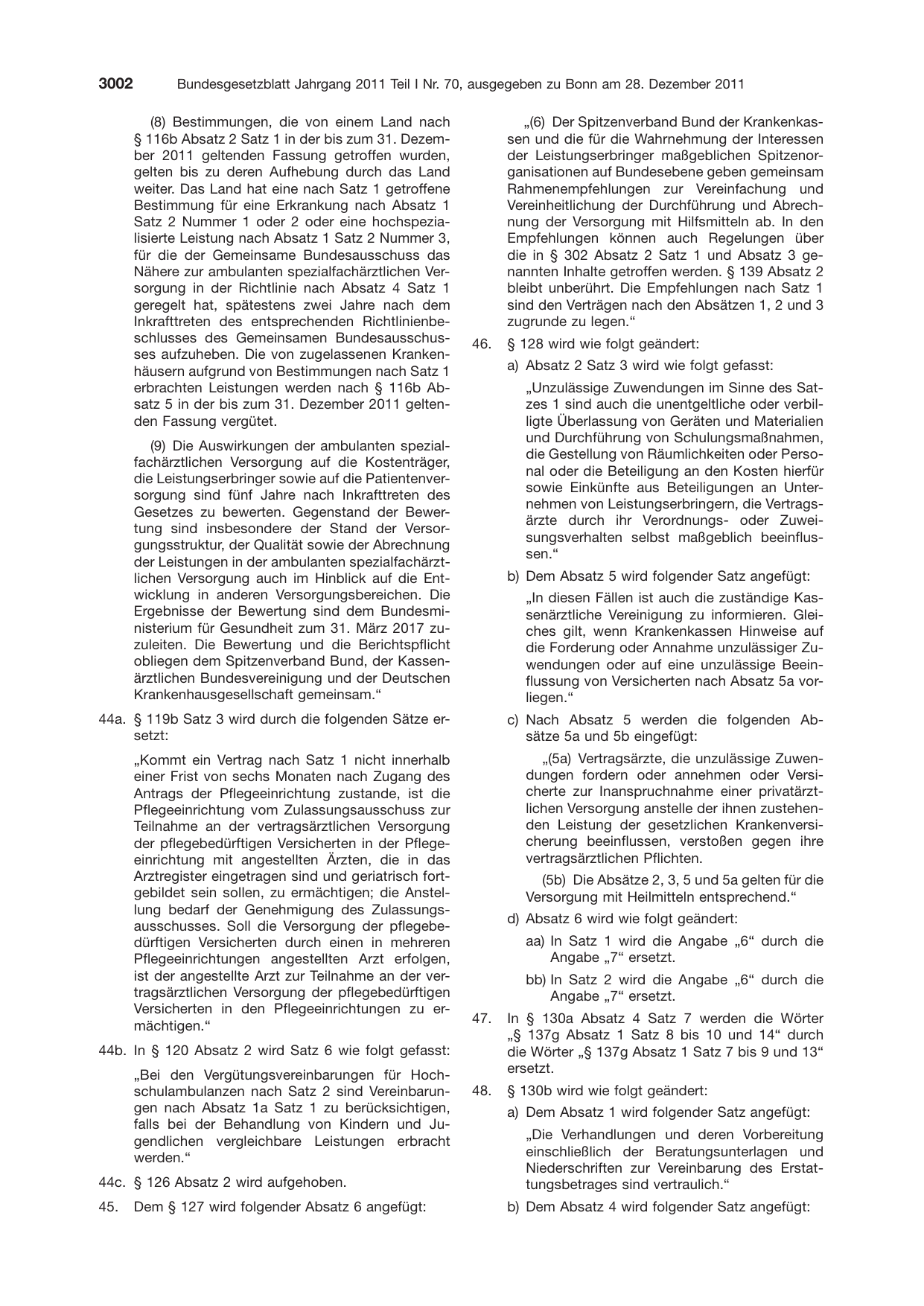 BGBl. 2011, Seite 3002 — Originalseite als Abbildung