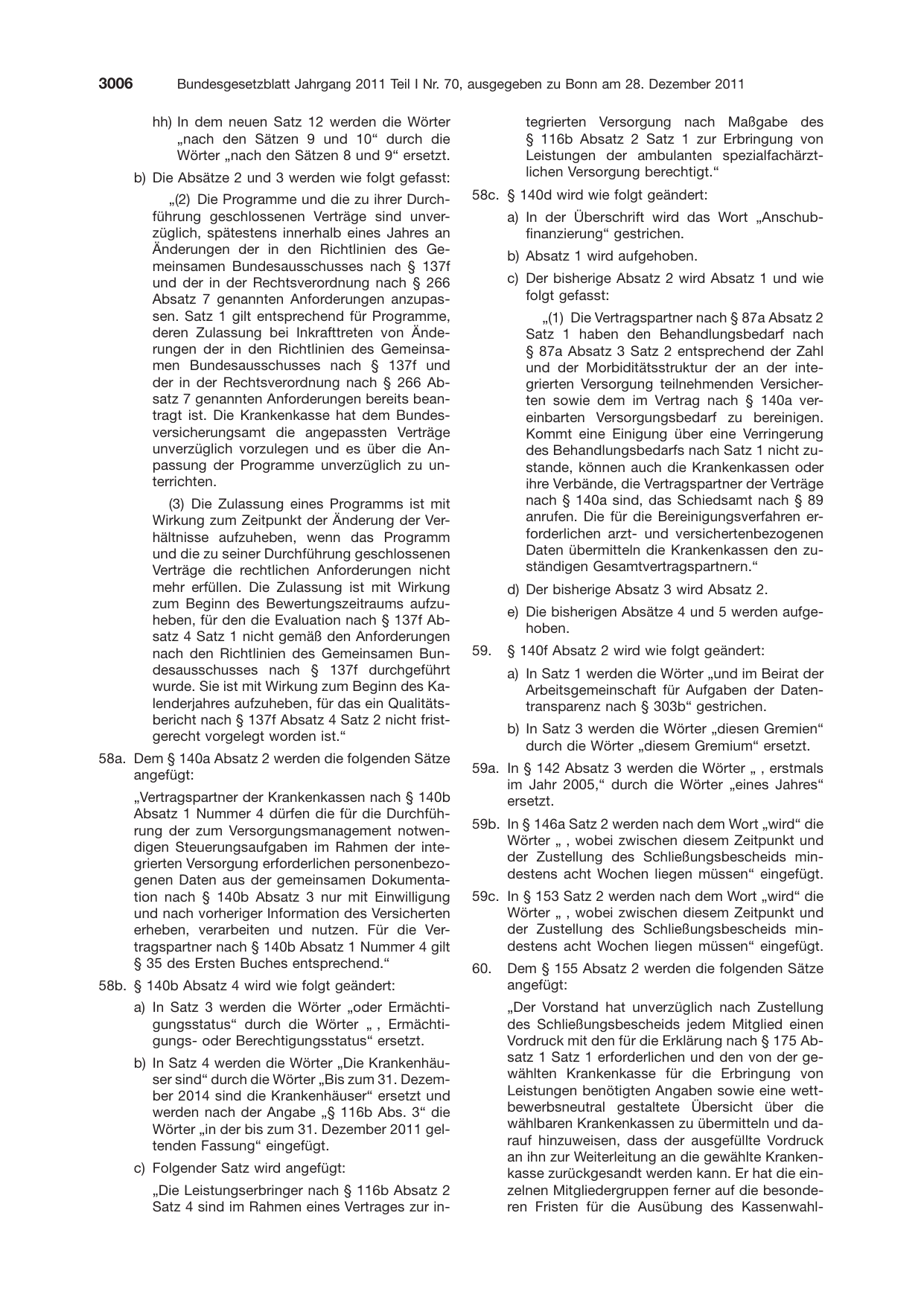 BGBl. 2011, Seite 3006 — Originalseite als Abbildung