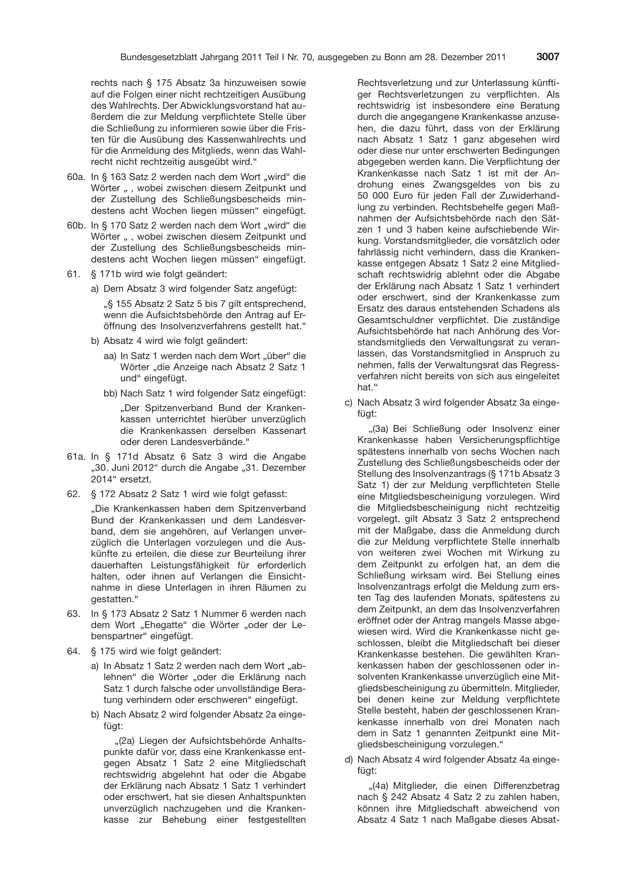 BGBl. 2011, Seite 3007 — Originalseite als Abbildung