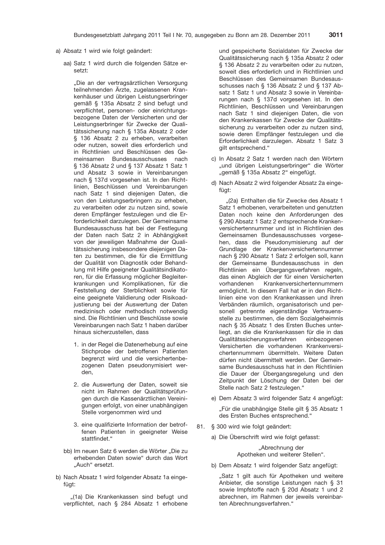 BGBl. 2011, Seite 3011 — Originalseite als Abbildung