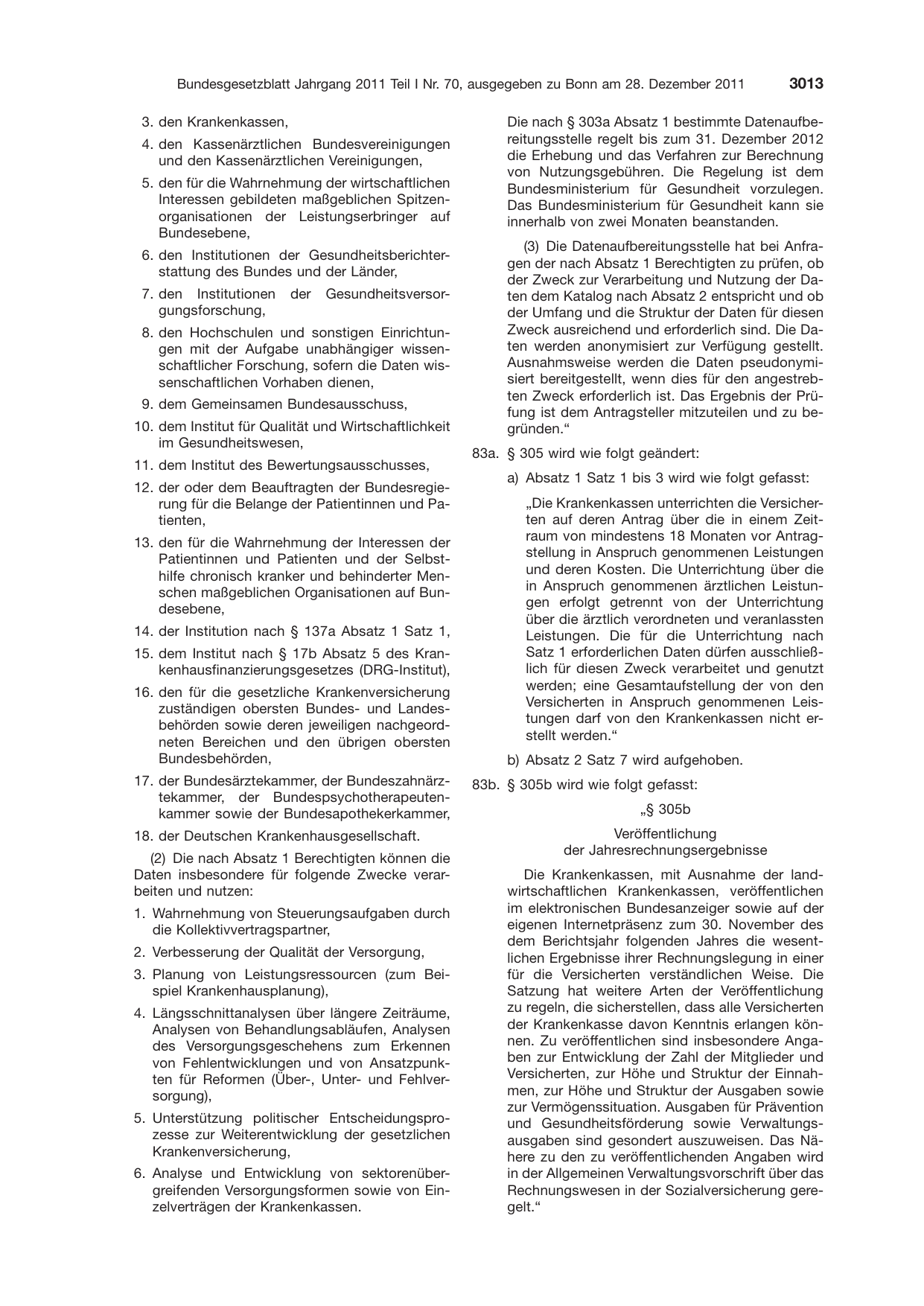 BGBl. 2011, Seite 3013 — Originalseite als Abbildung