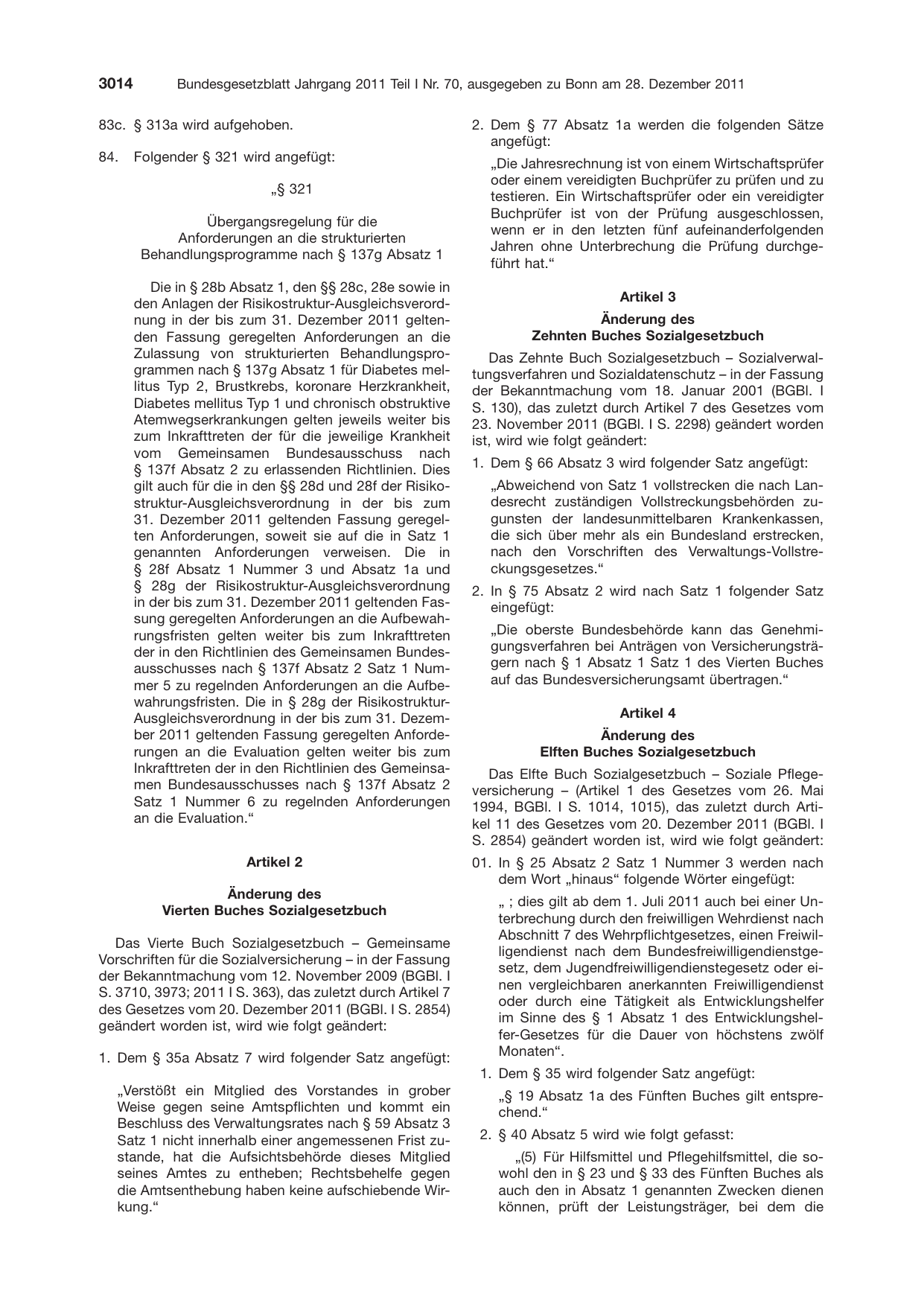BGBl. 2011, Seite 3014 — Originalseite als Abbildung