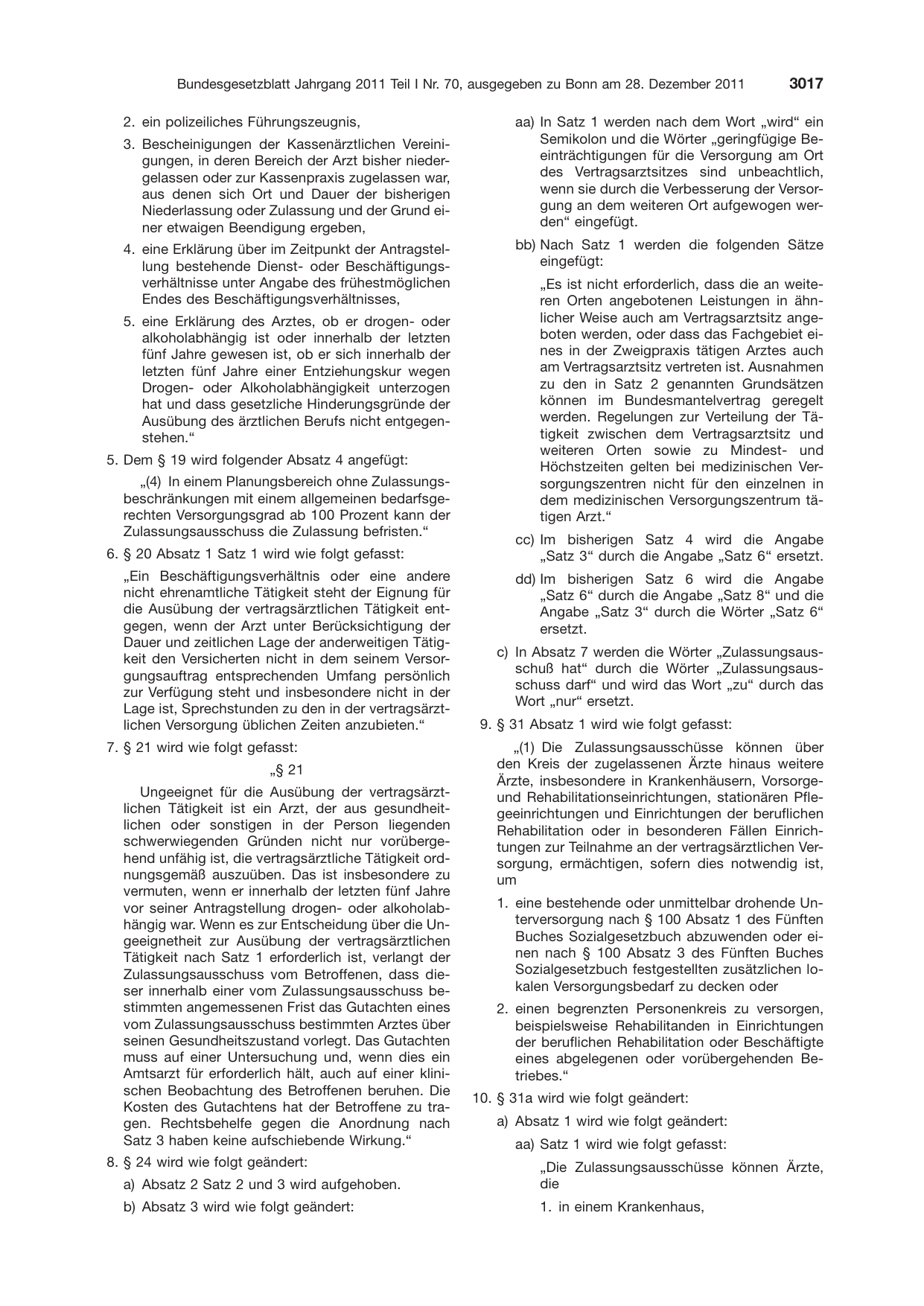 BGBl. 2011, Seite 3017 — Originalseite als Abbildung