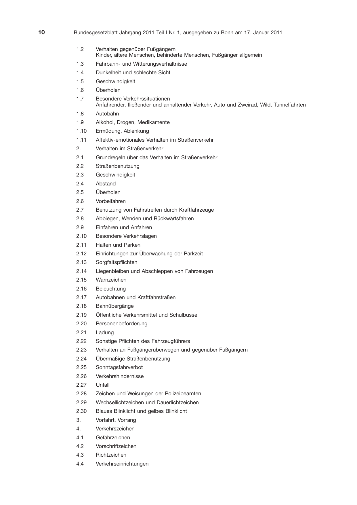 BGBl. 2011, Seite 10 — Originalseite als Abbildung