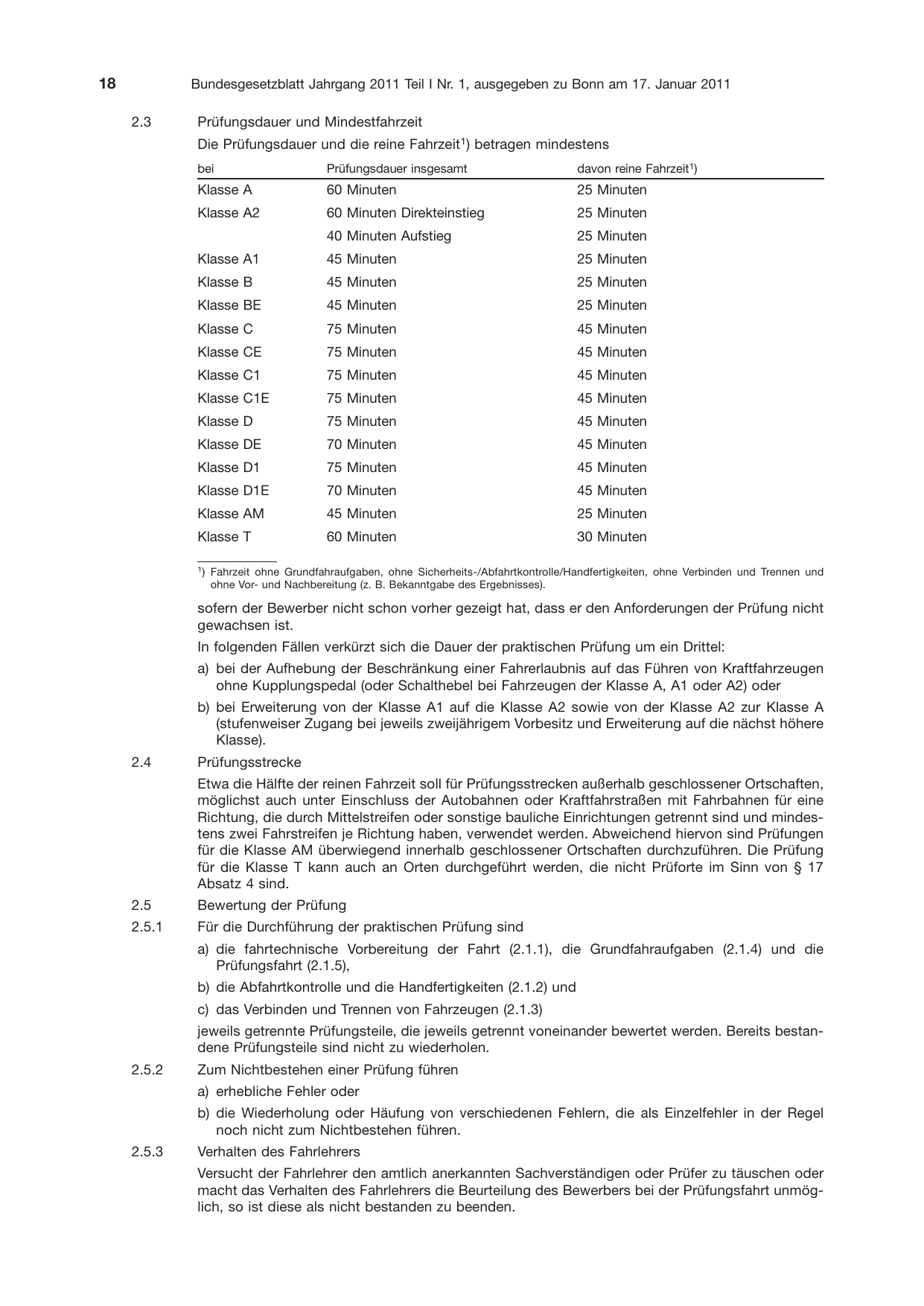 BGBl. 2011, Seite 18 — Originalseite als Abbildung