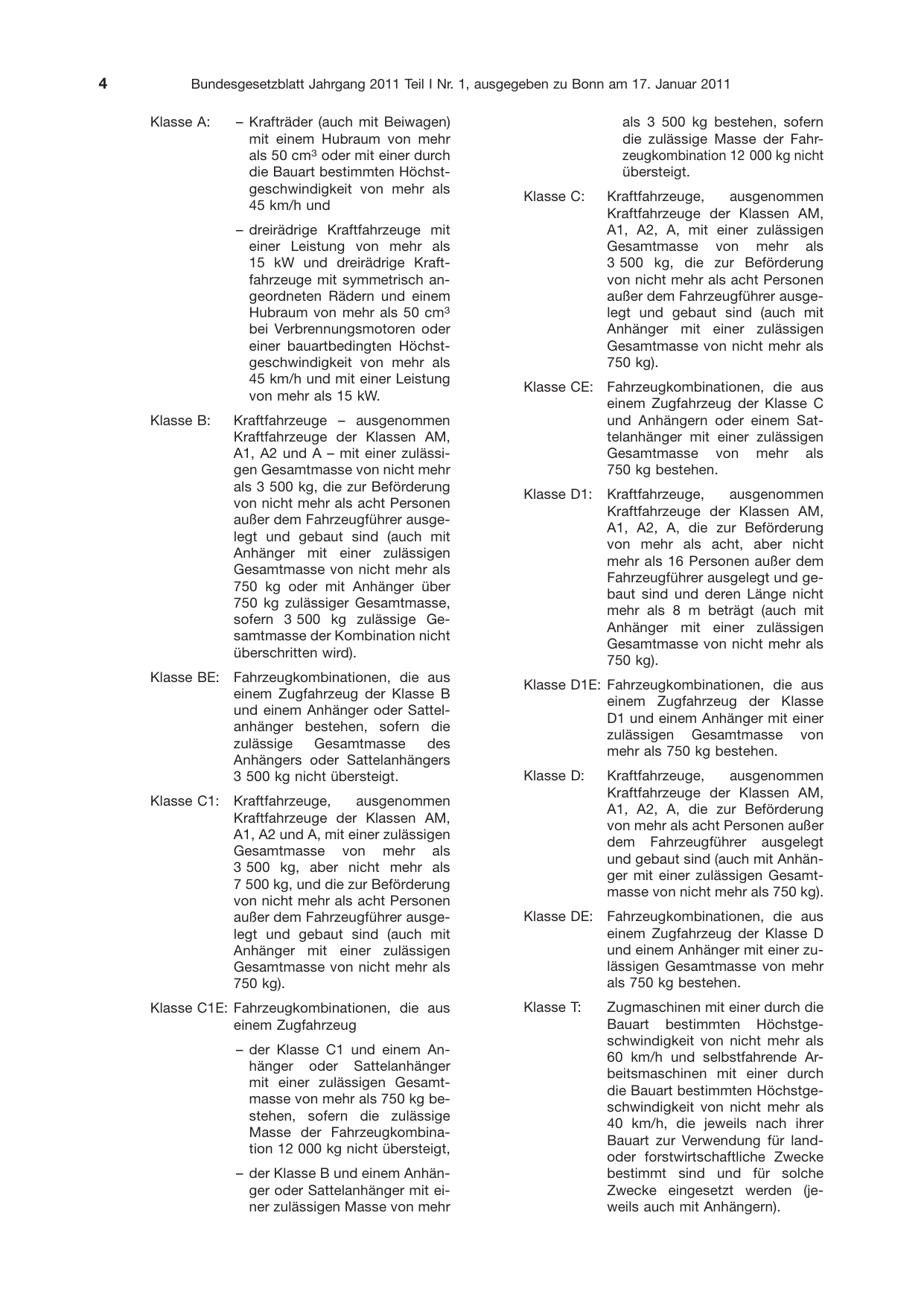 BGBl. 2011, Seite 4 — Originalseite als Abbildung