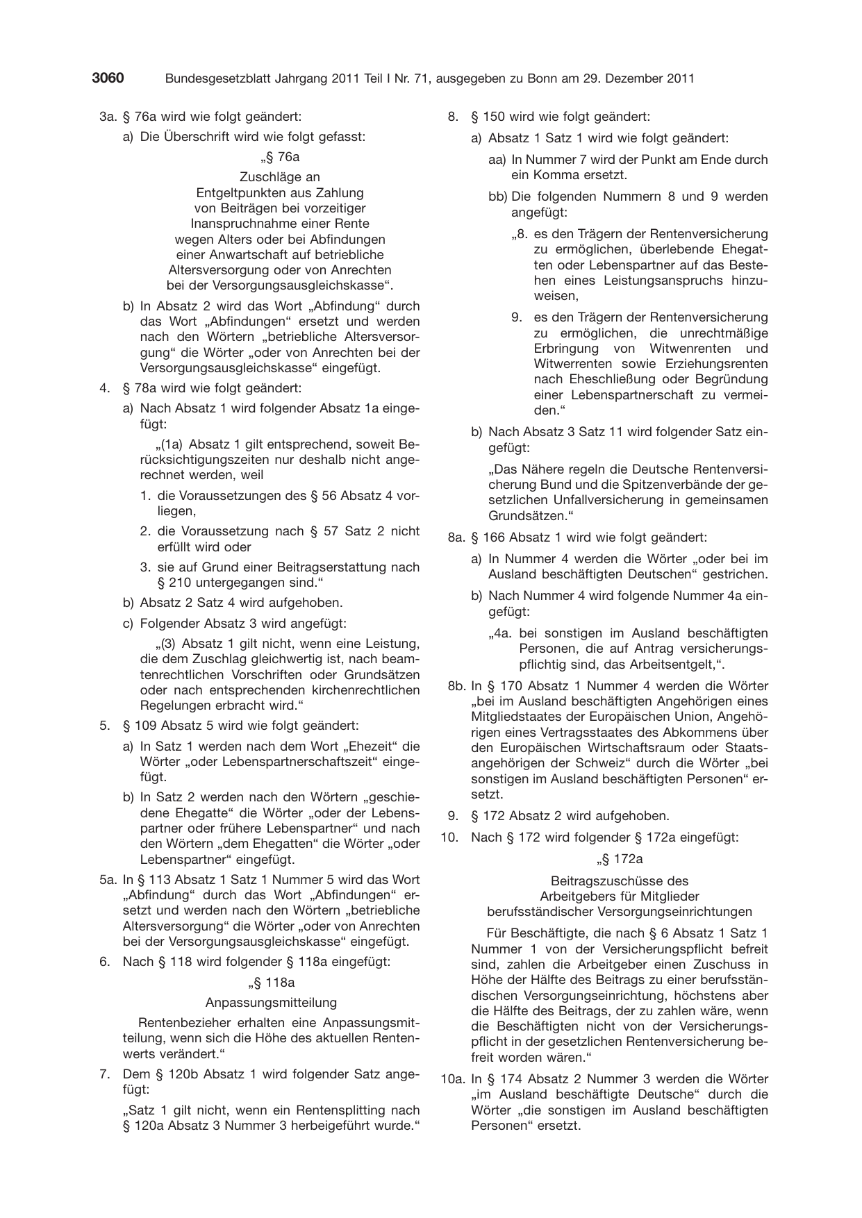 BGBl. 2011, Seite 3060 — Originalseite als Abbildung
