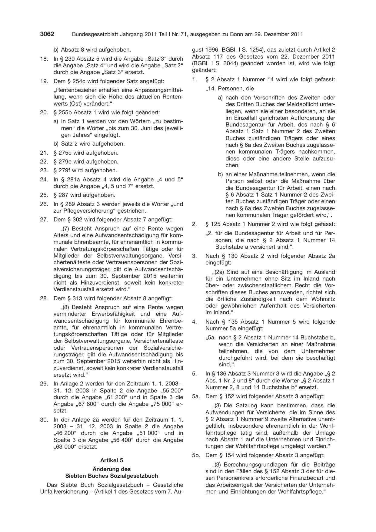 BGBl. 2011, Seite 3062 — Originalseite als Abbildung