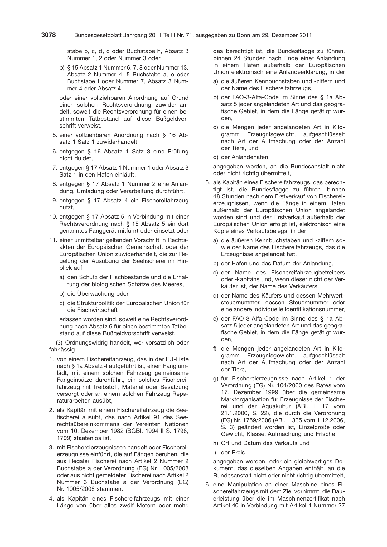 BGBl. 2011, Seite 3078 — Originalseite als Abbildung