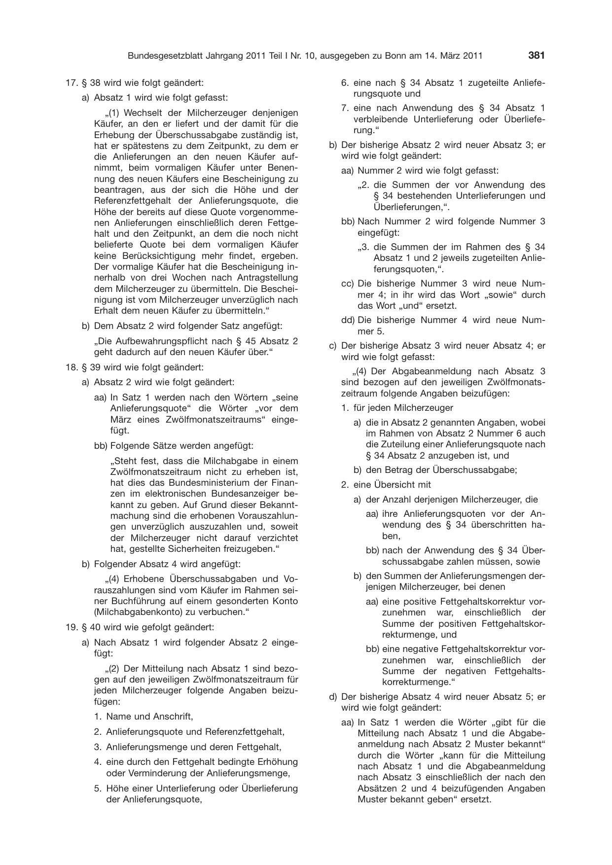 BGBl. 2011, Seite 381 — Originalseite als Abbildung