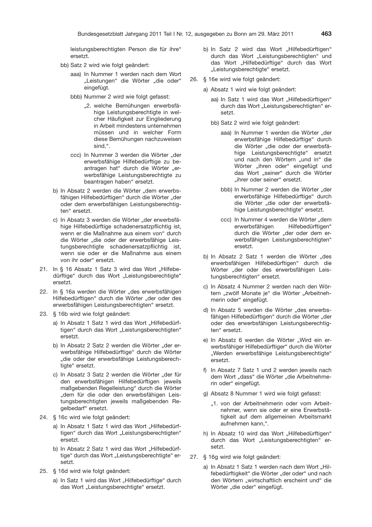 BGBl. 2011, Seite 463 — Originalseite als Abbildung