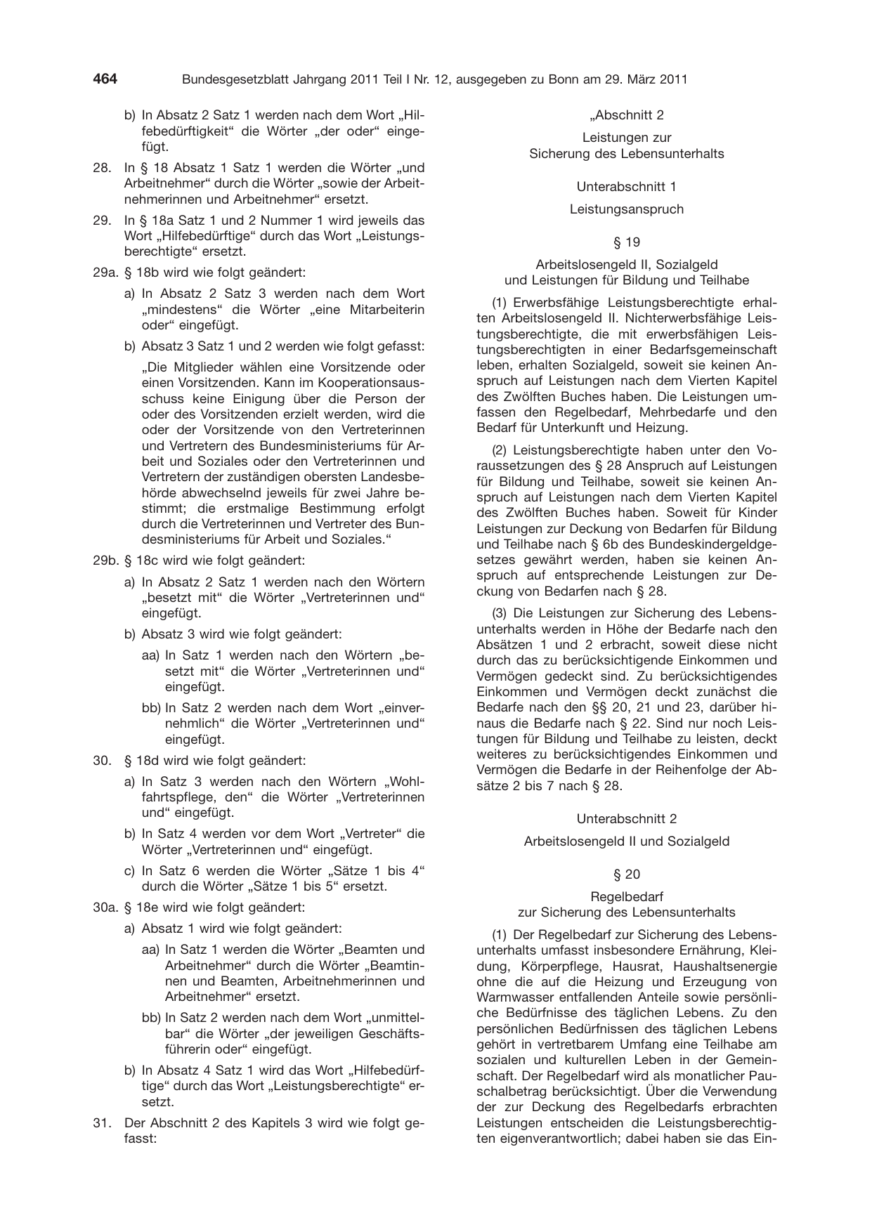 BGBl. 2011, Seite 464 — Originalseite als Abbildung
