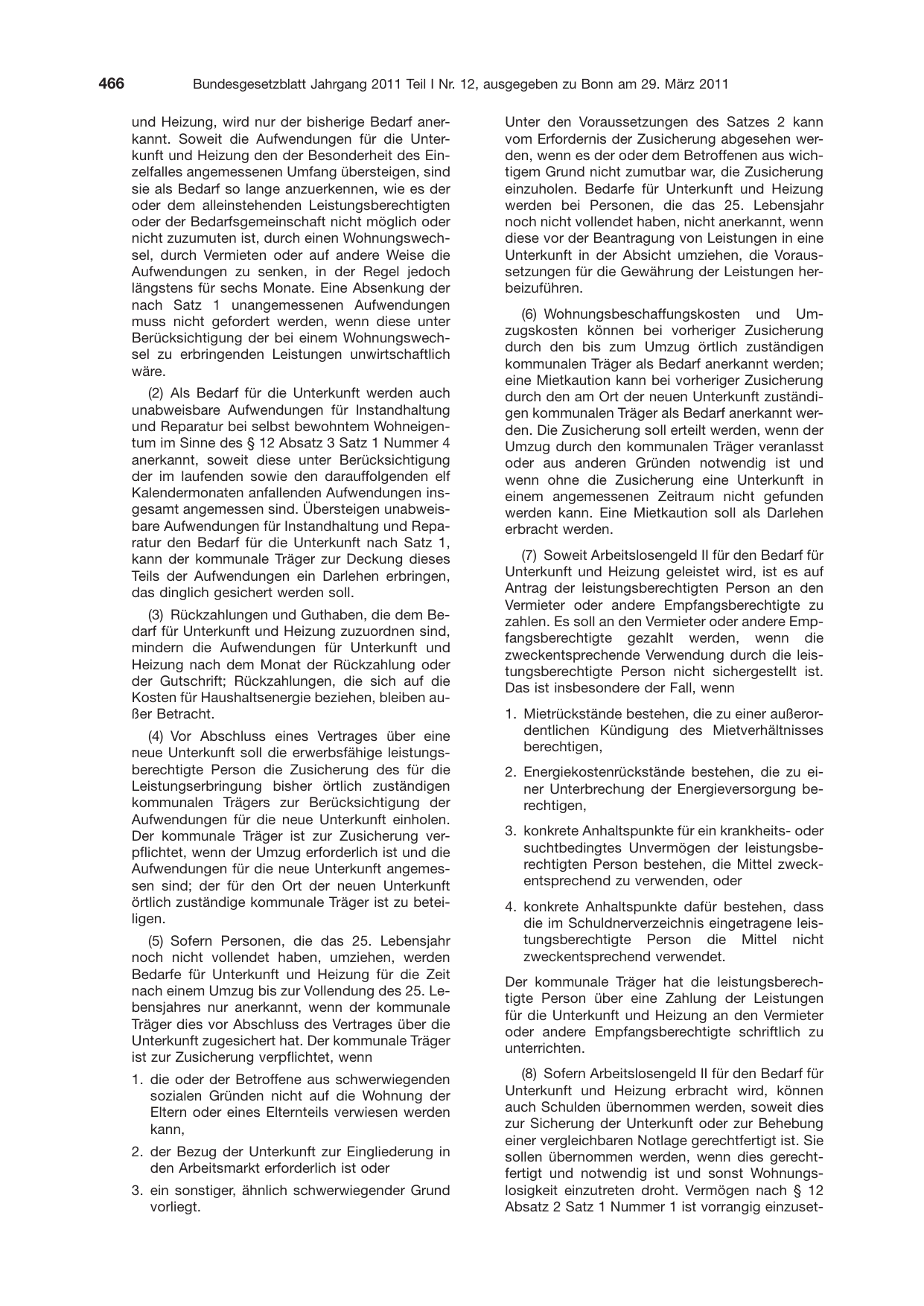 BGBl. 2011, Seite 466 — Originalseite als Abbildung