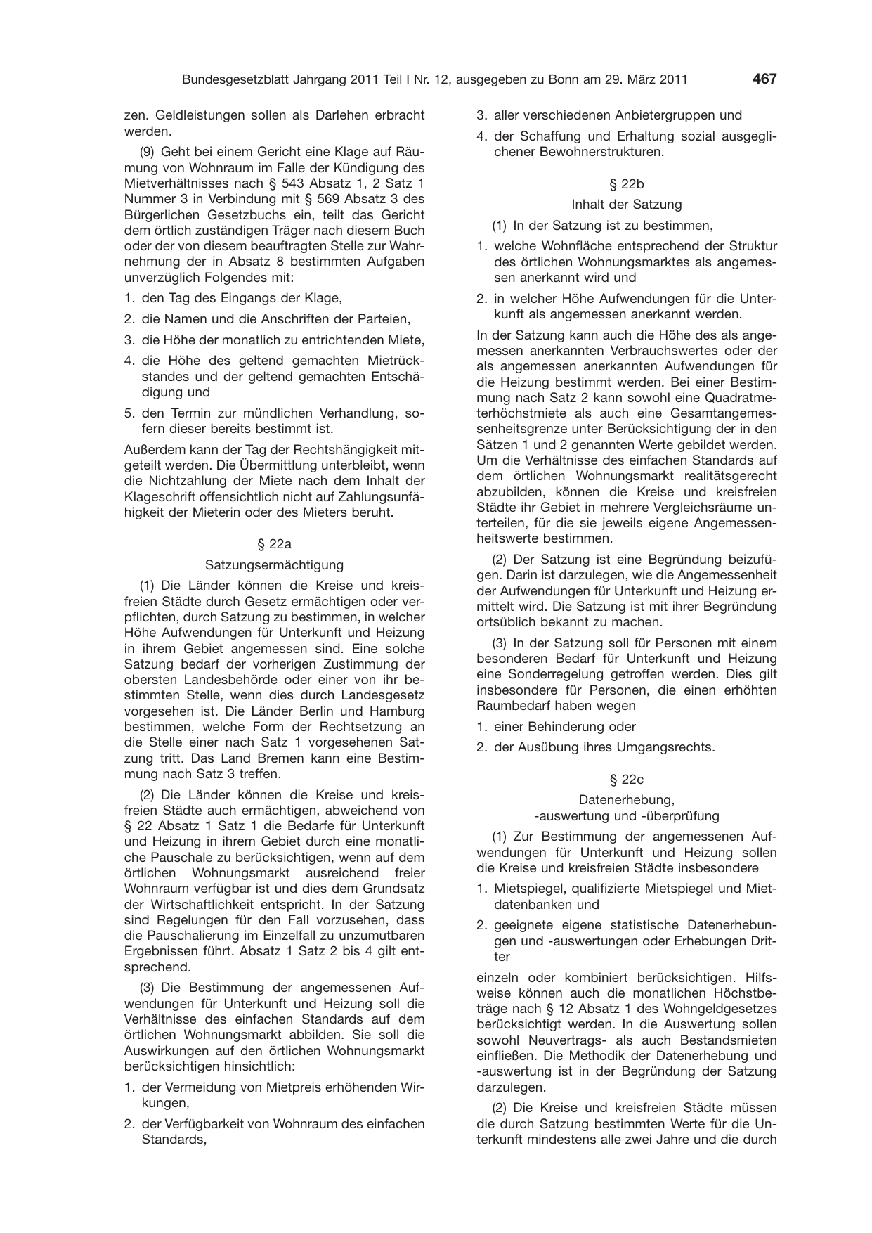BGBl. 2011, Seite 467 — Originalseite als Abbildung