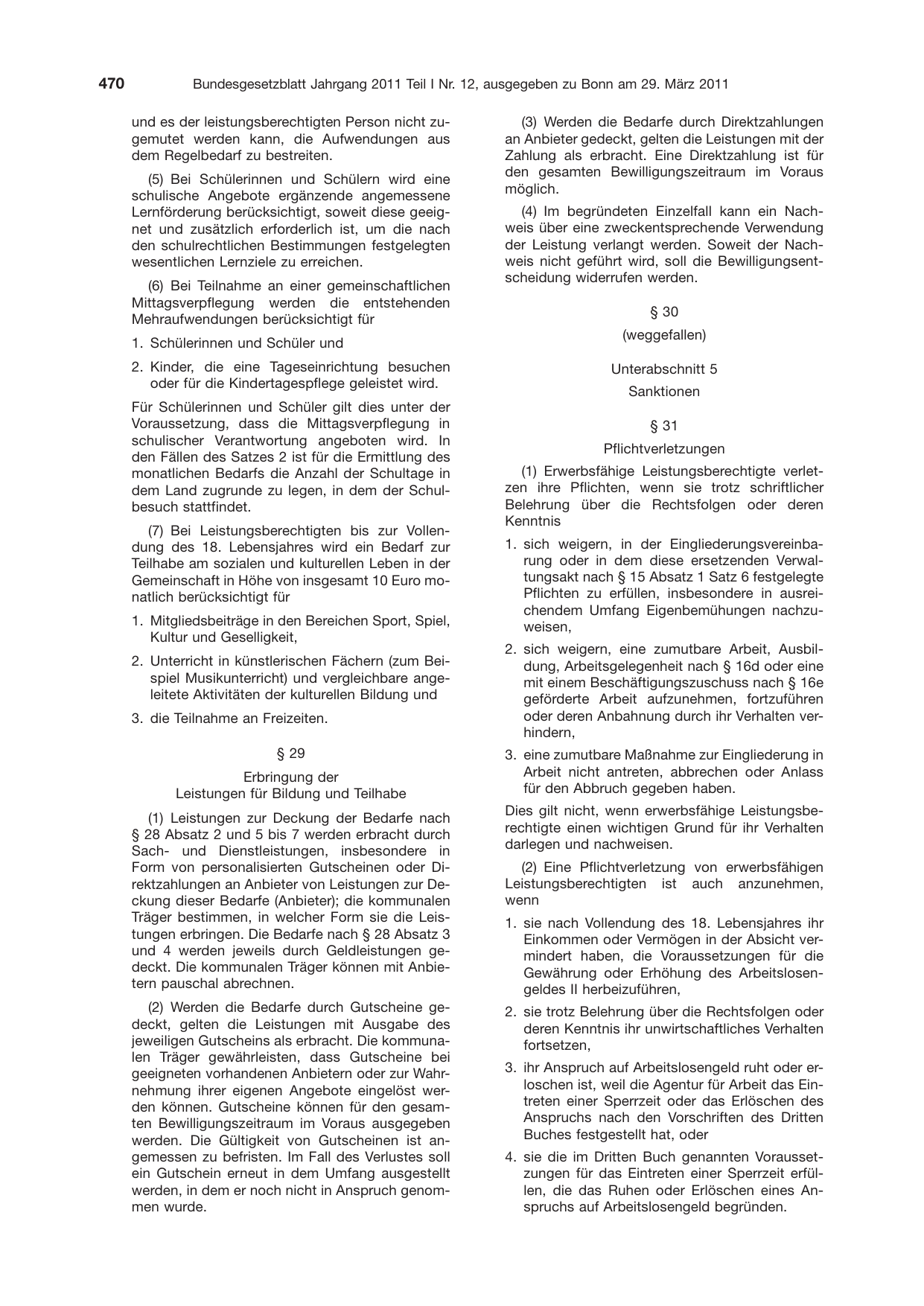 BGBl. 2011, Seite 470 — Originalseite als Abbildung