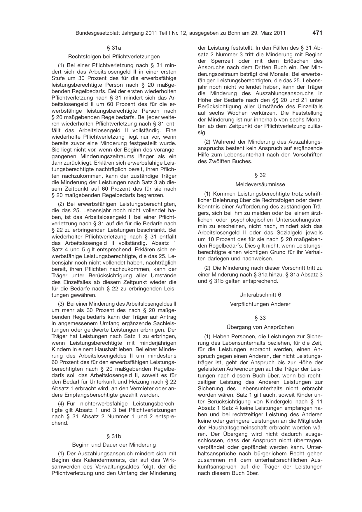 BGBl. 2011, Seite 471 — Originalseite als Abbildung