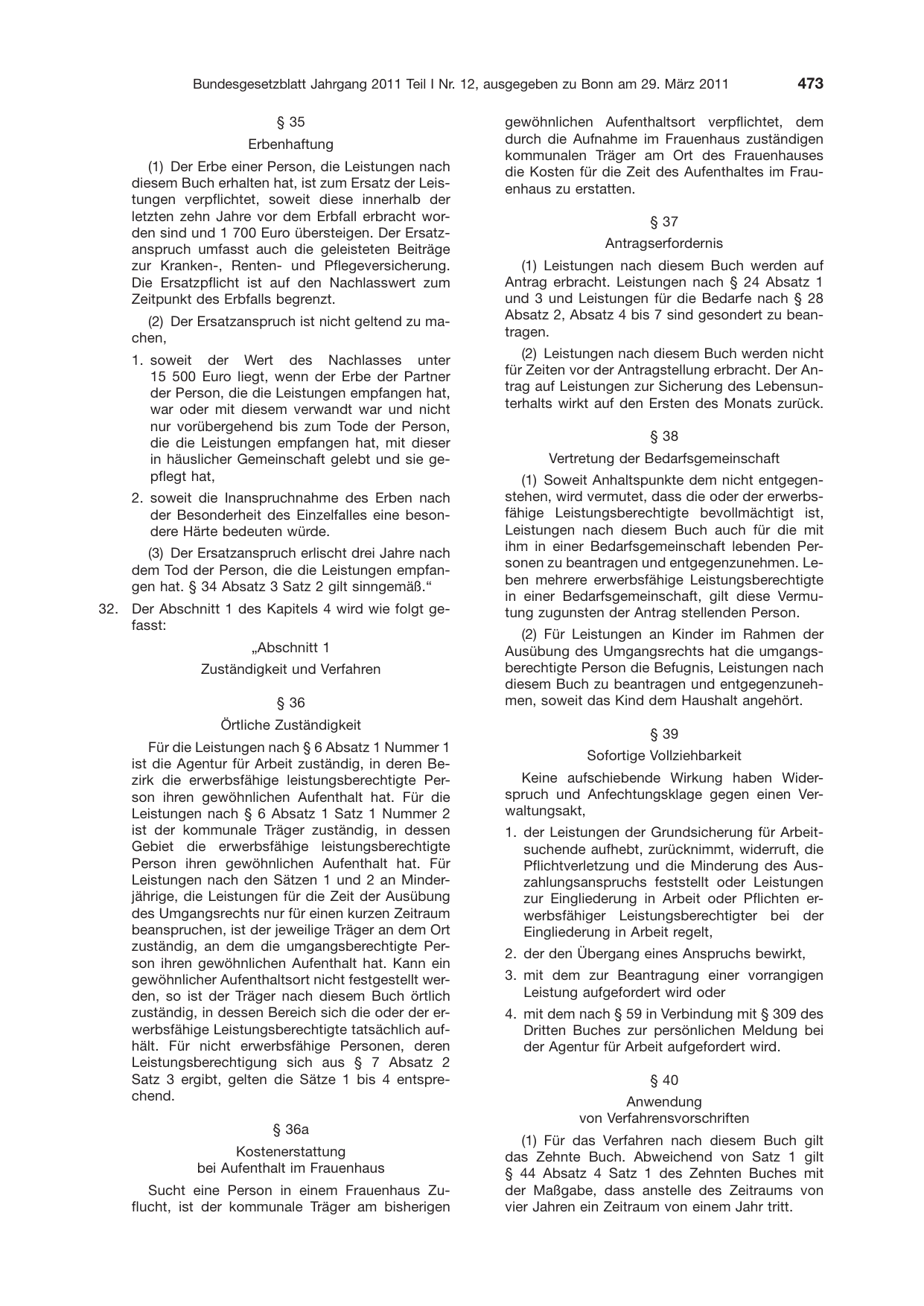 BGBl. 2011, Seite 473 — Originalseite als Abbildung
