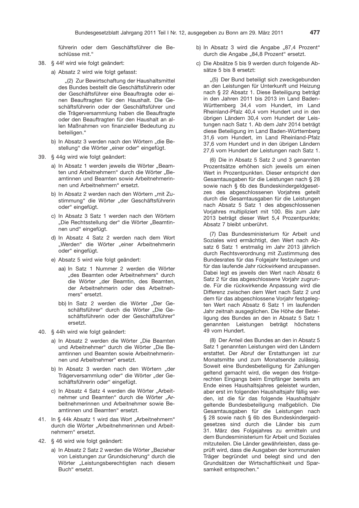 BGBl. 2011, Seite 477 — Originalseite als Abbildung