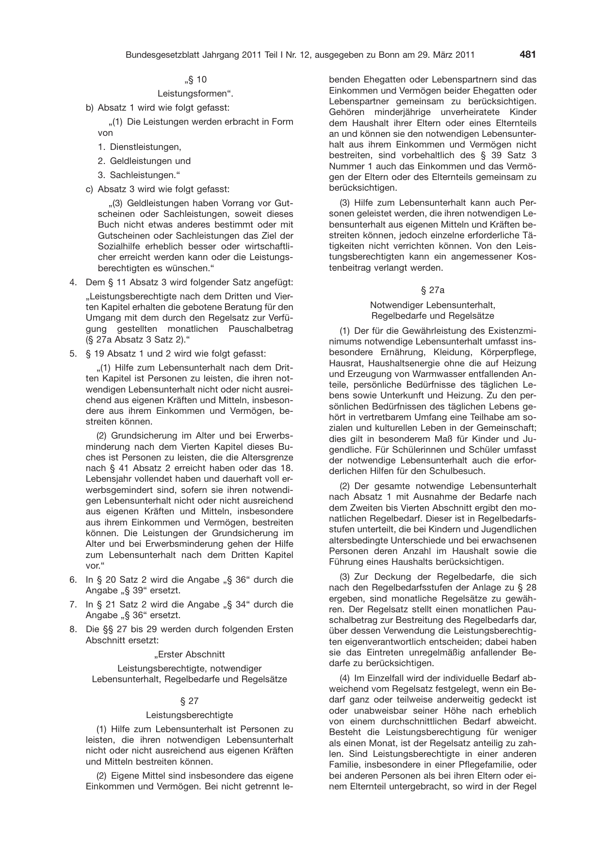 BGBl. 2011, Seite 481 — Originalseite als Abbildung