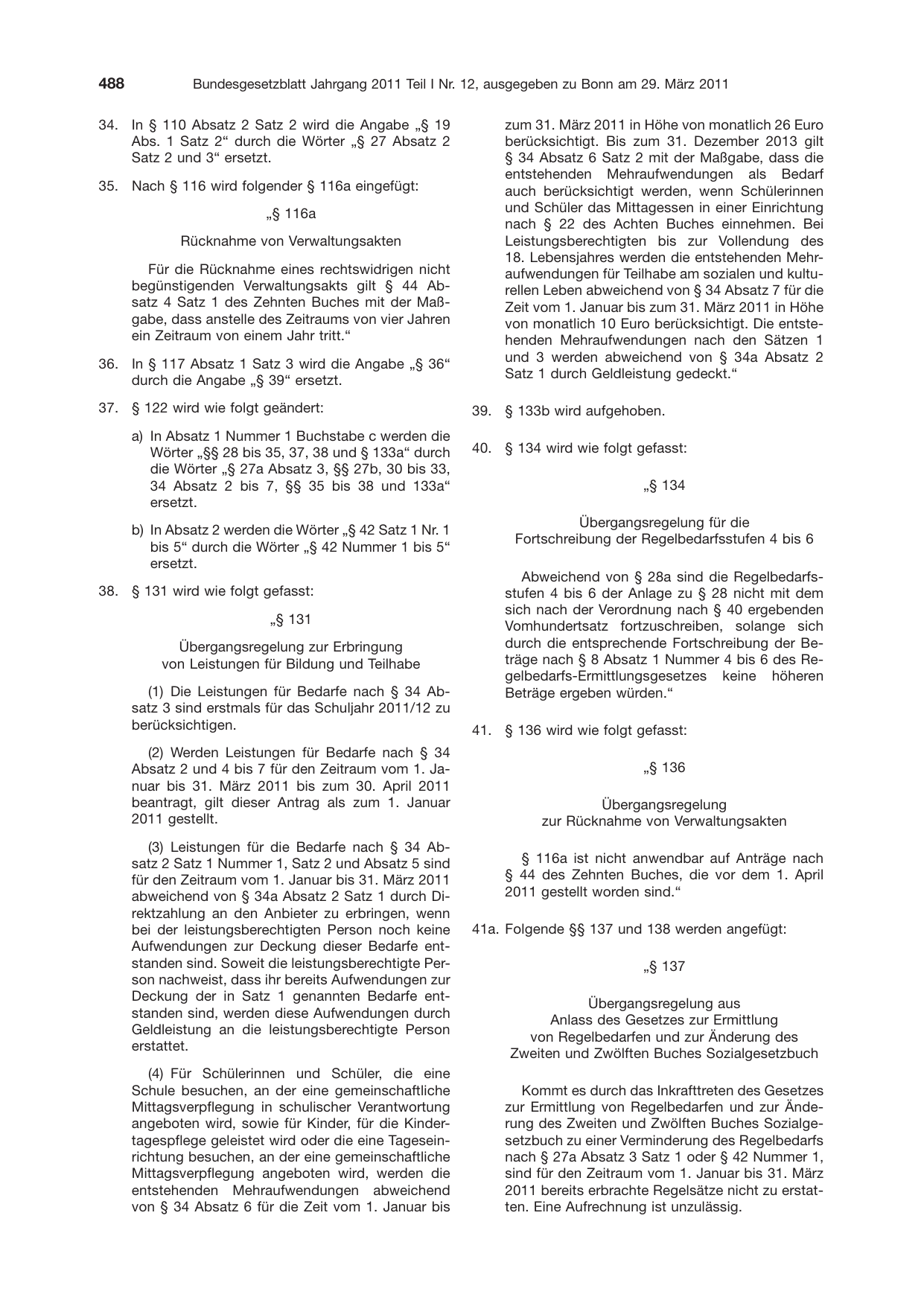 BGBl. 2011, Seite 488 — Originalseite als Abbildung