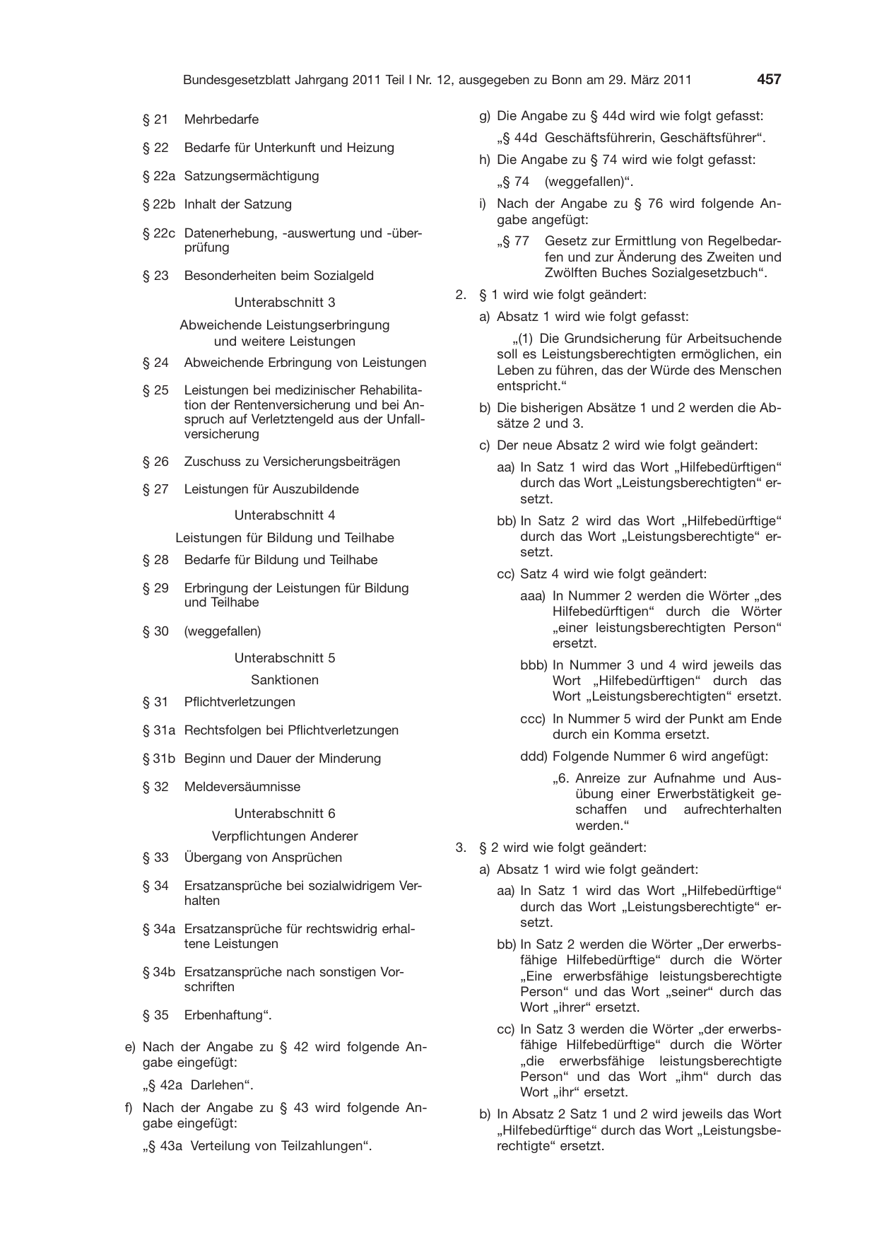 BGBl. 2011, Seite 457 — Originalseite als Abbildung