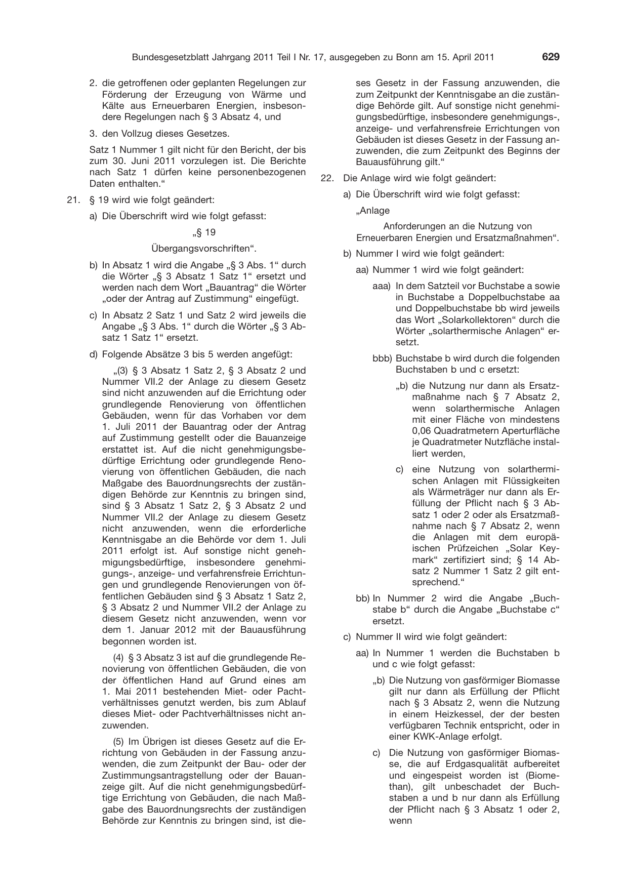 BGBl. 2011, Seite 629 — Originalseite als Abbildung