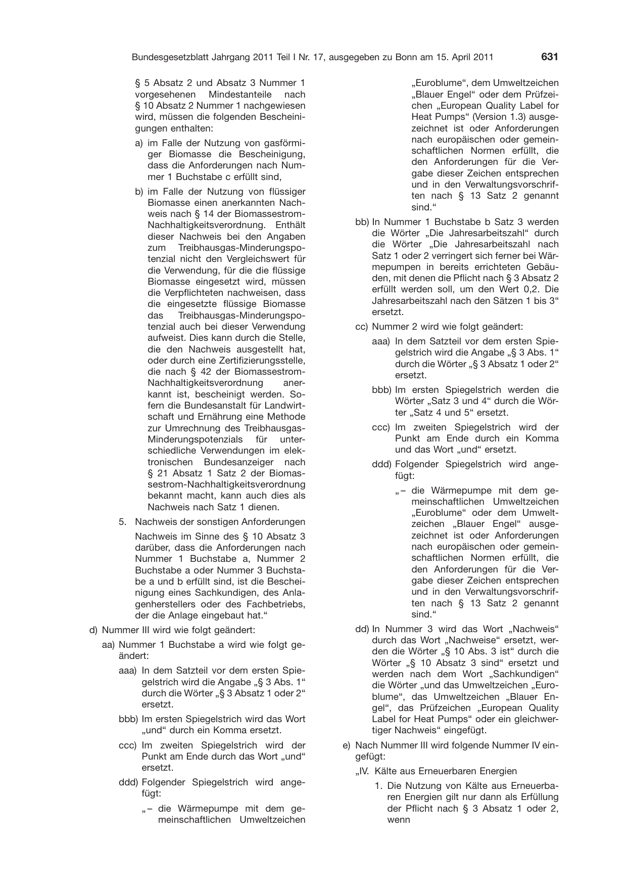 BGBl. 2011, Seite 631 — Originalseite als Abbildung
